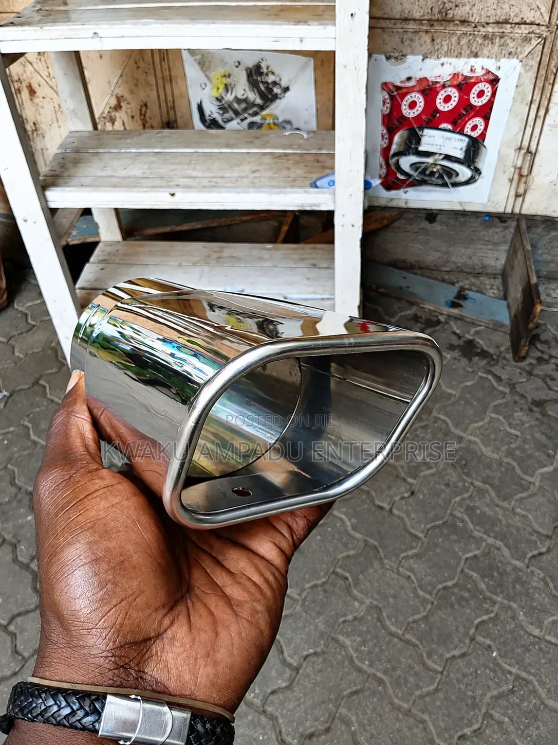 Square Chrome Stainless Steel Exhaust - Universal
