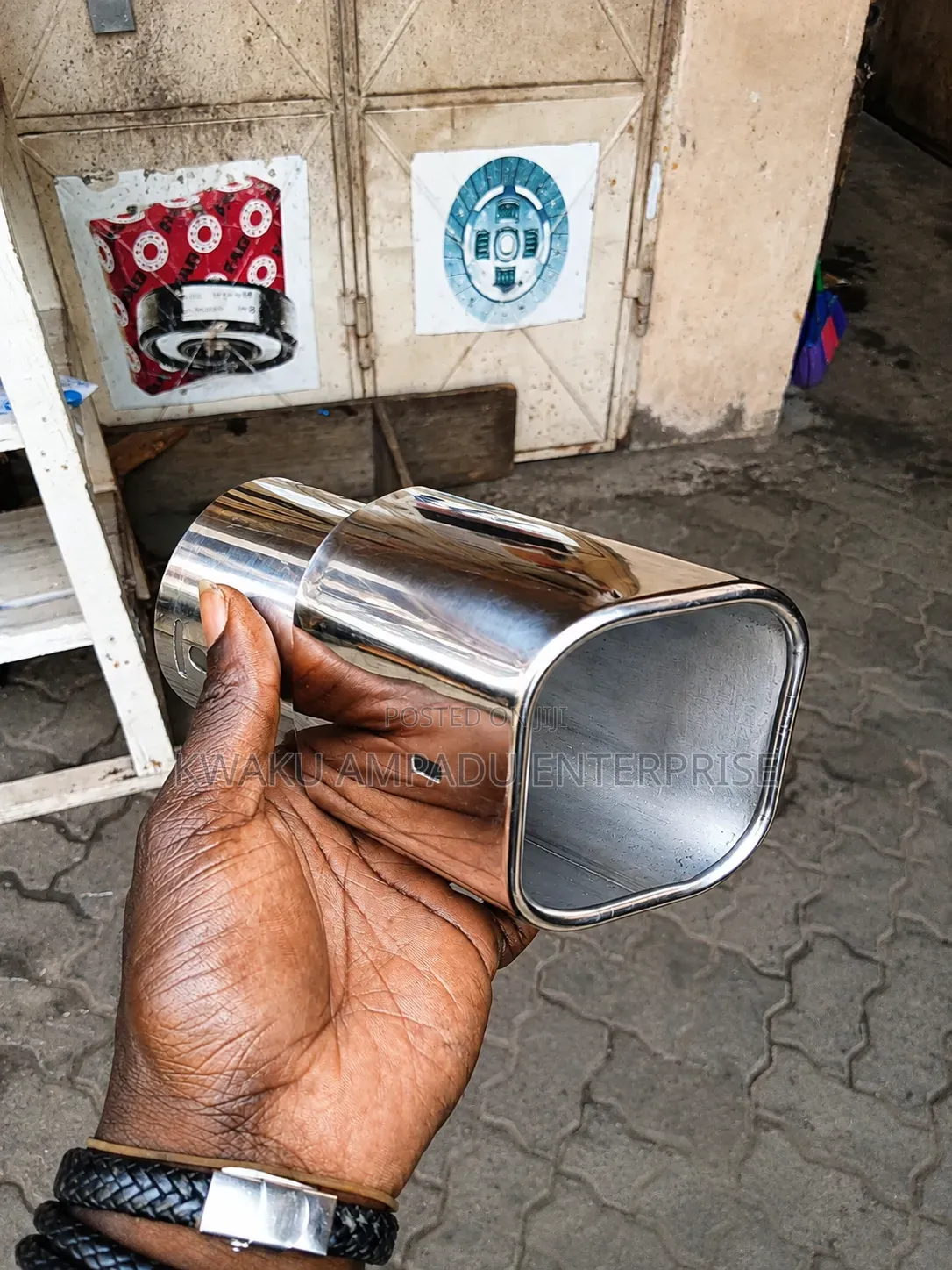 Square Chrome Stainless Steel Exhaust - Universal