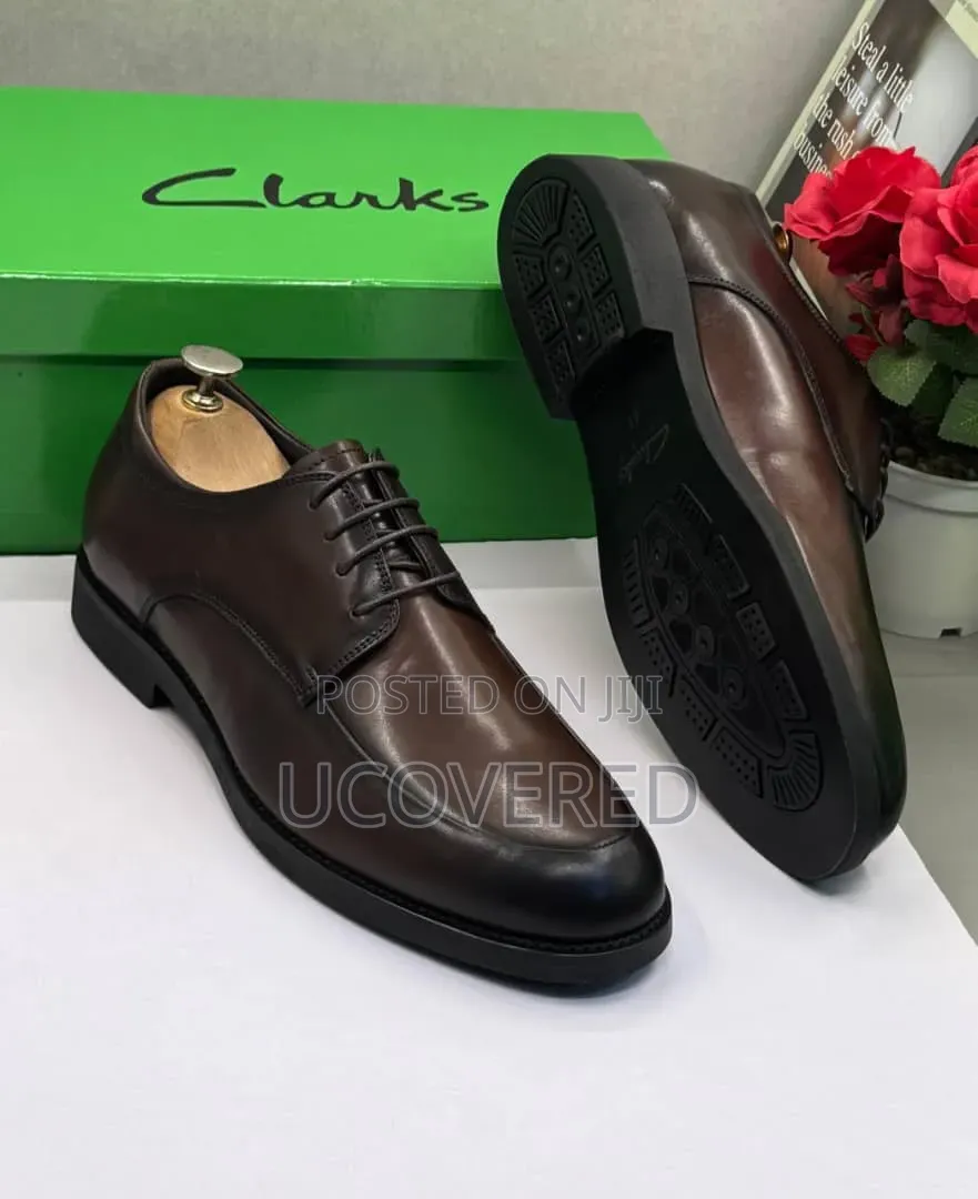 Clarks Men's Black Leather Derby Executive Shoes