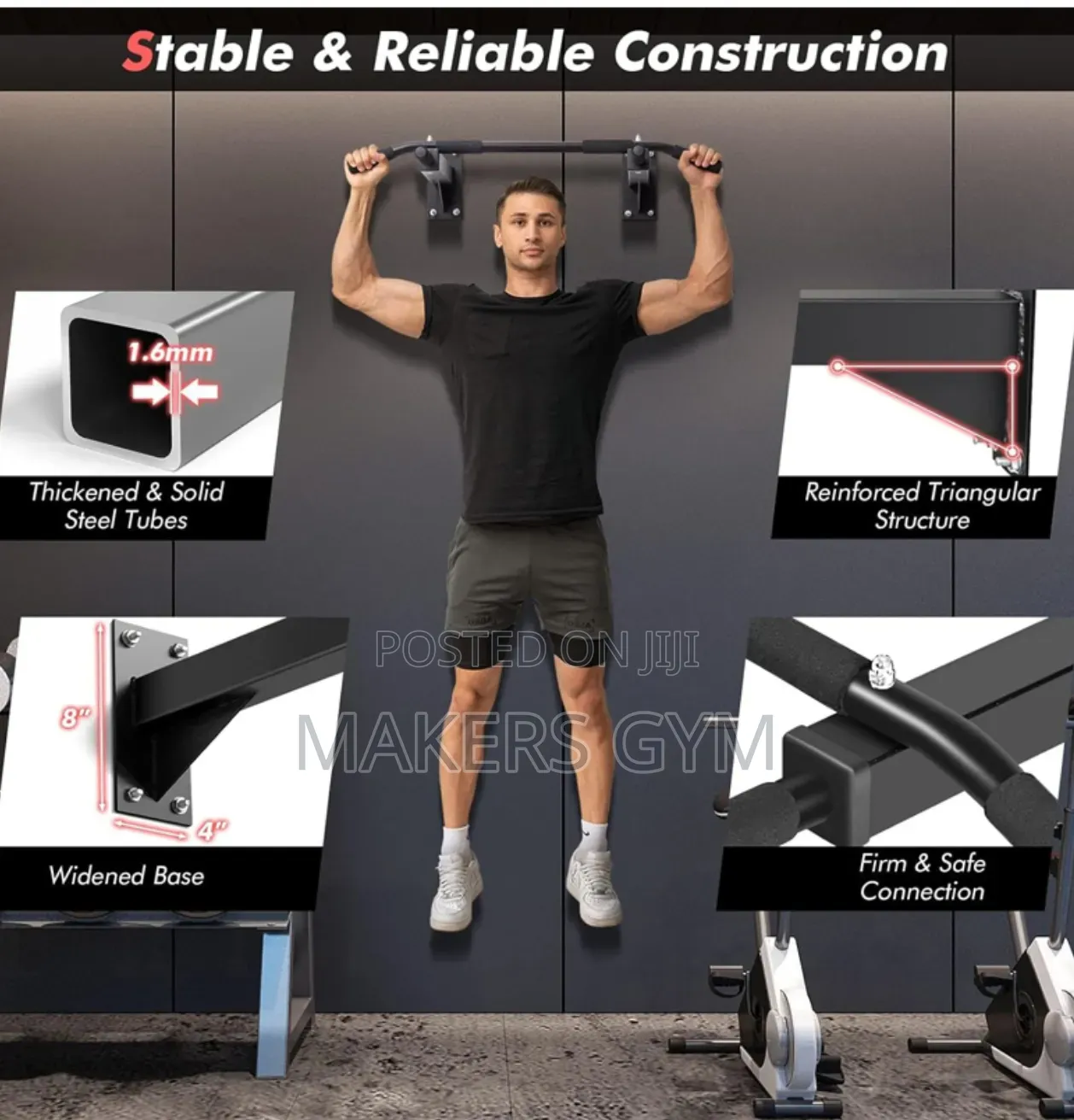 Wall Mounted Pull Up Bar Chin Up (Black?