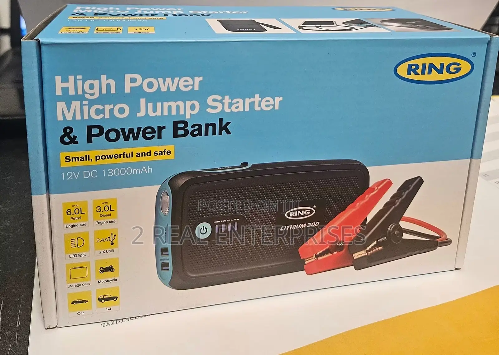 Ring Automotive Micro Lithium Jump Starter Up to 3L