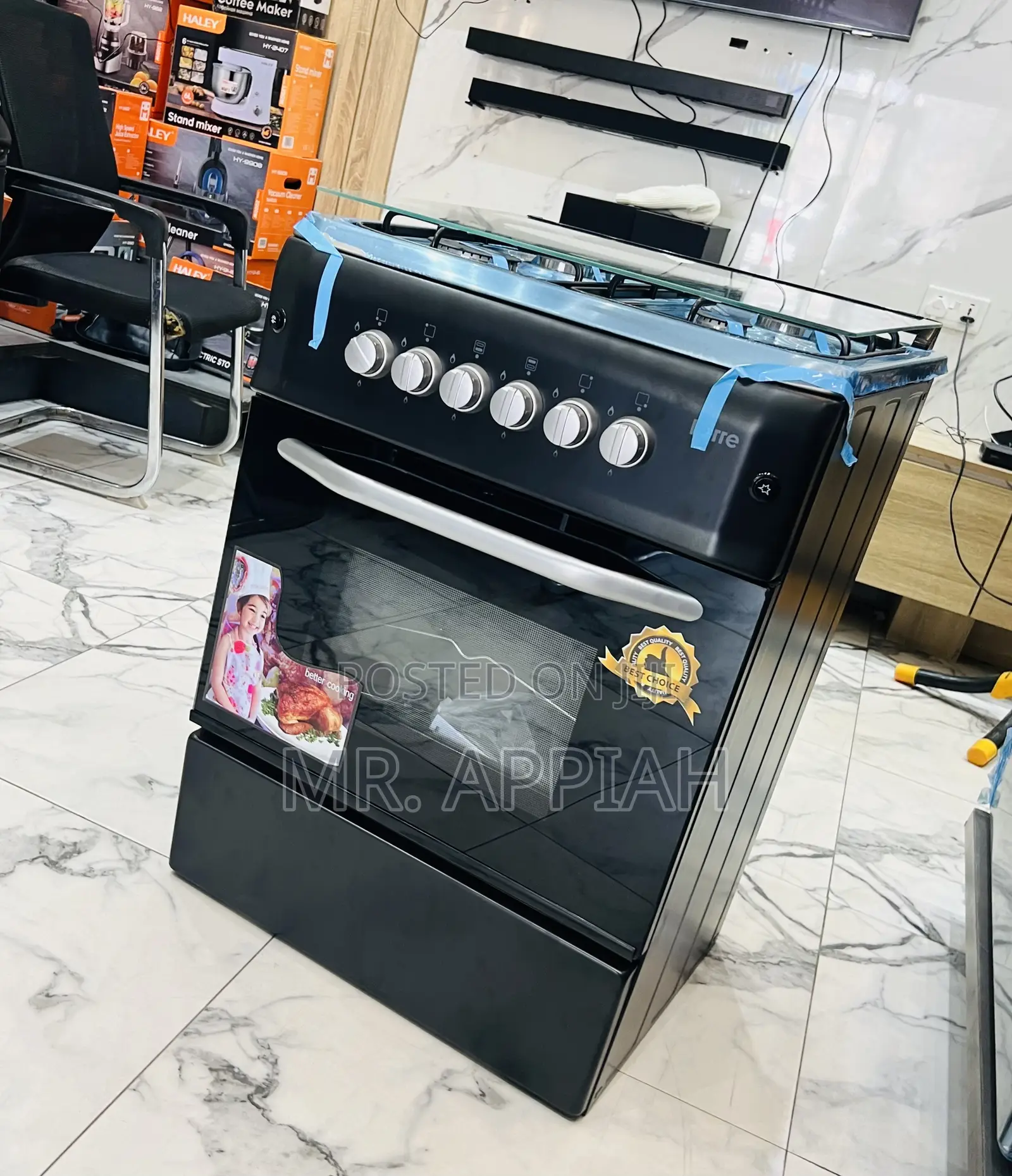 Lovely Design Ferre New Line 4 Gas Burner With Grill(Black) 