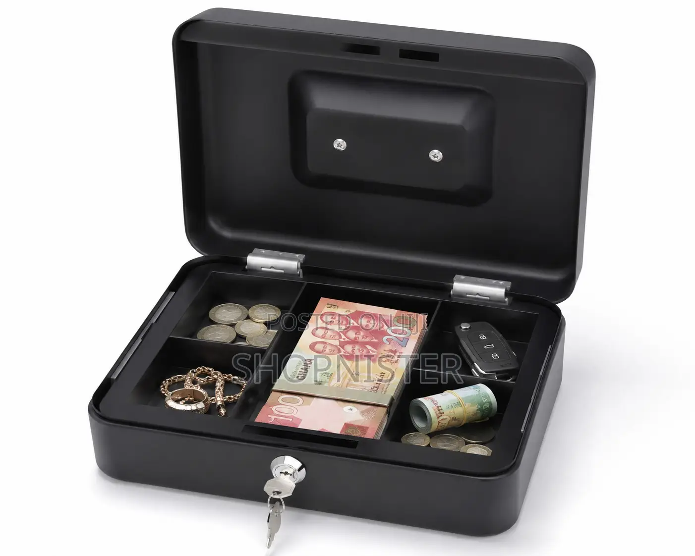 Metal Cash Box 25x20x9cm