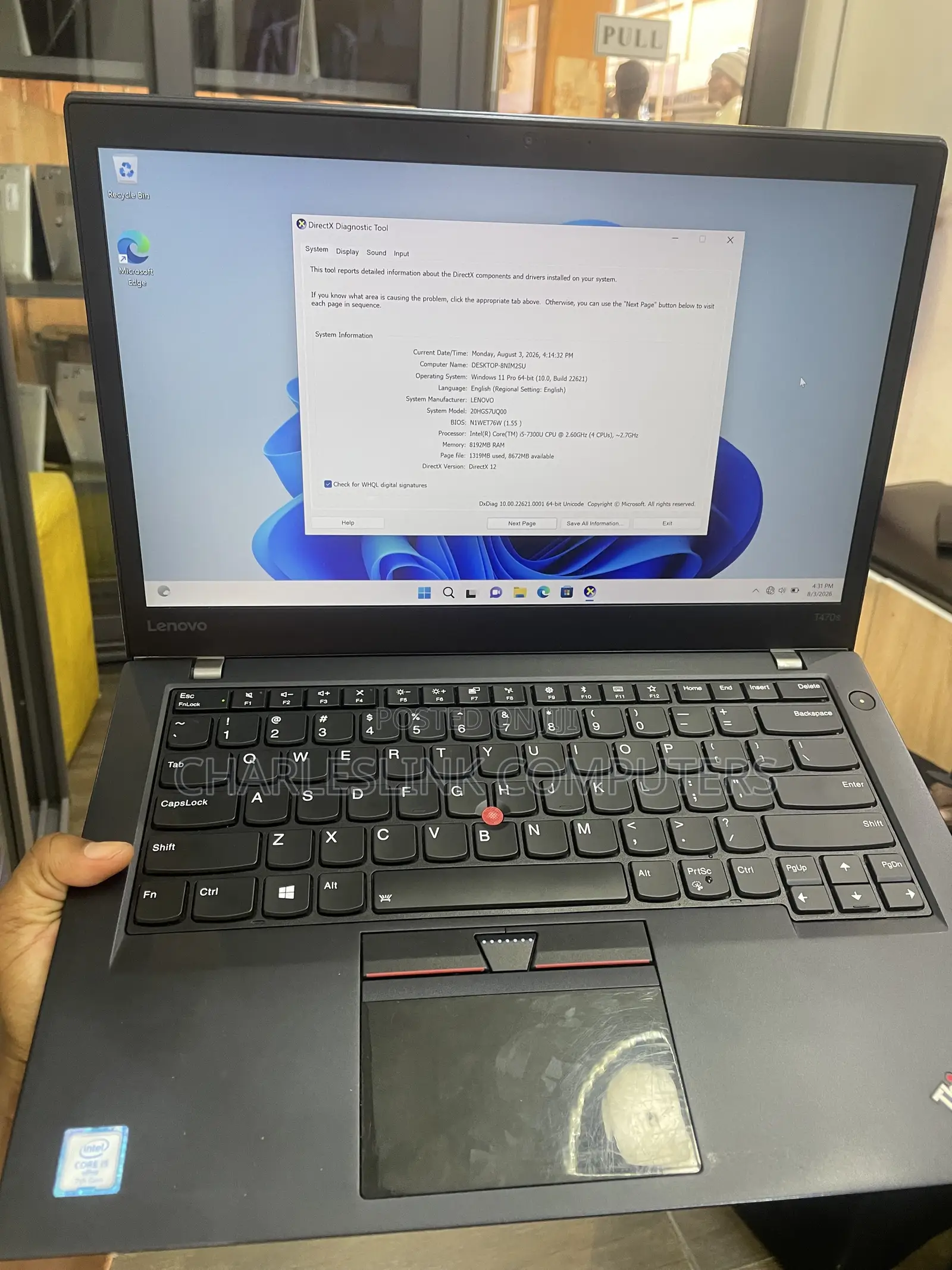 Laptop Lenovo ThinkPad T470s 8GB Intel Core i5 SSD 256GB