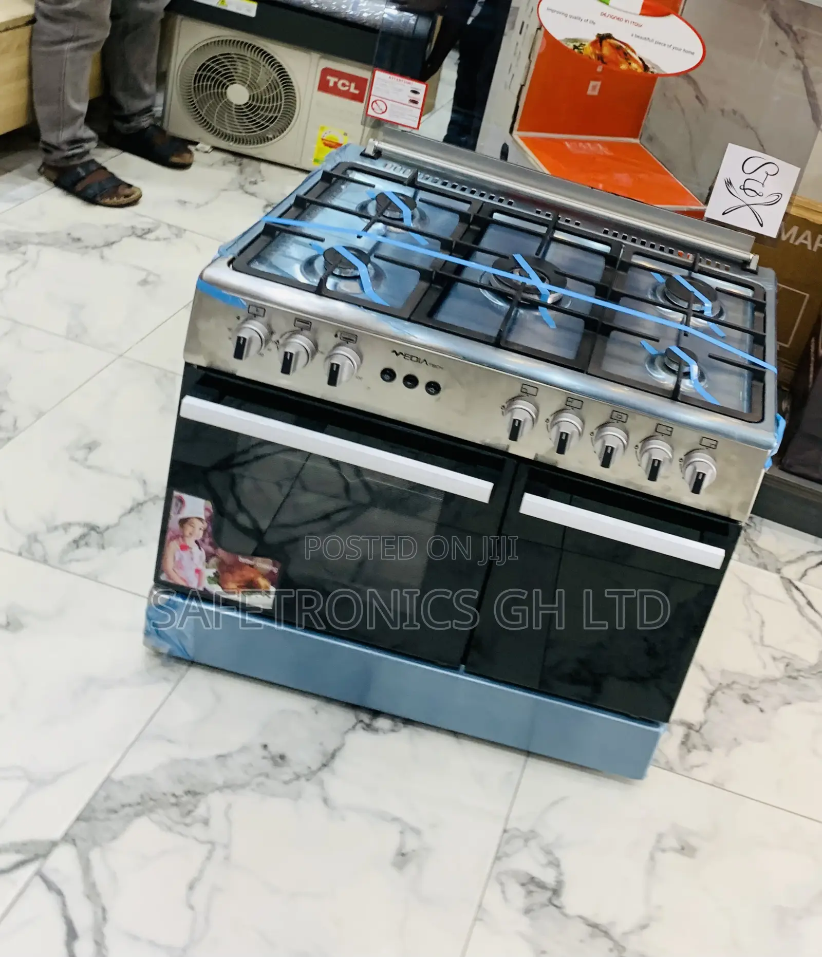 Just Grab Mediatech 5-Burner Gas Cooker Oven, Grill Auto Rotisserie
