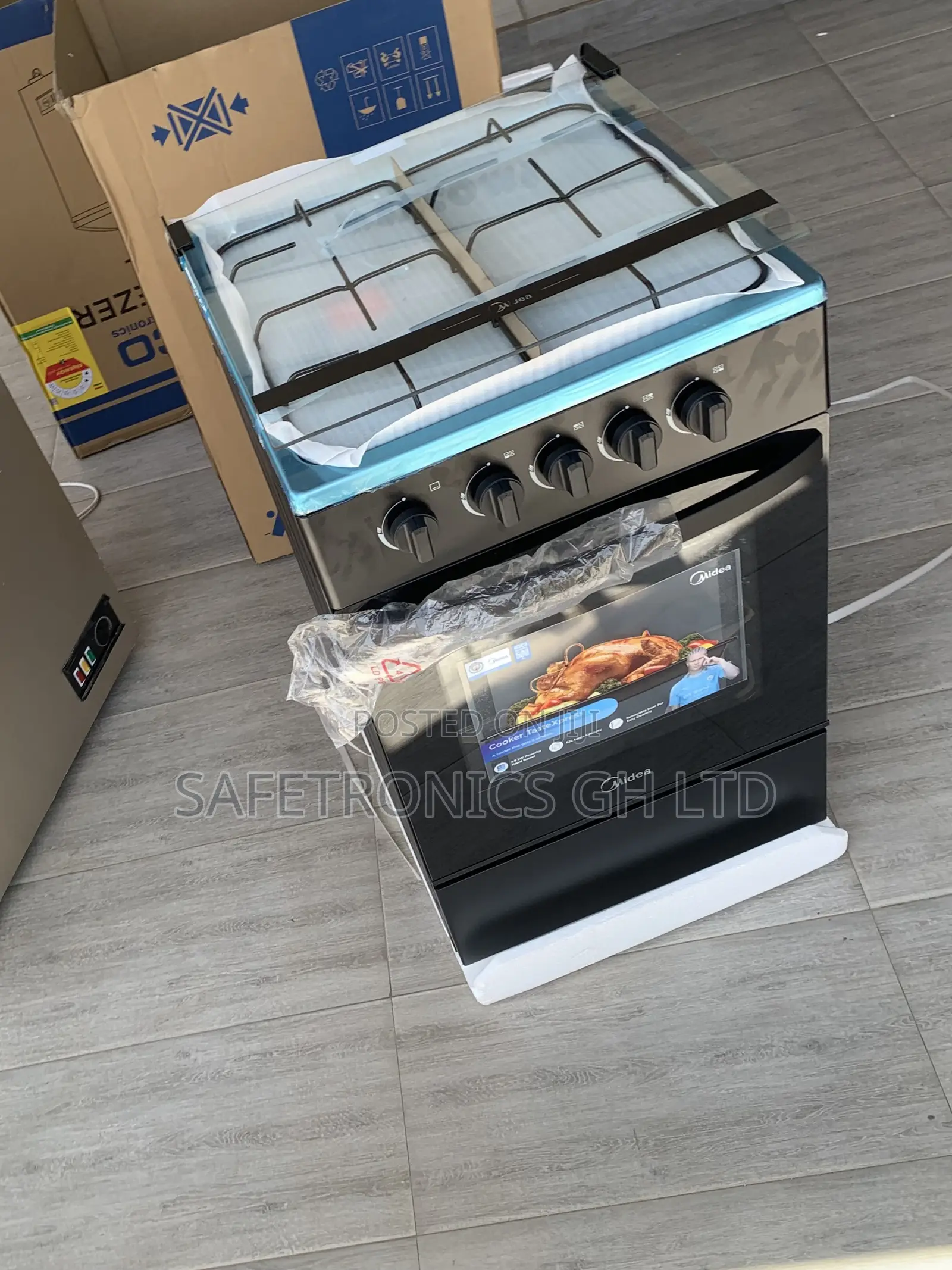 Exclusive Black Oven Grill Midea 4-Burner Gas Cooker