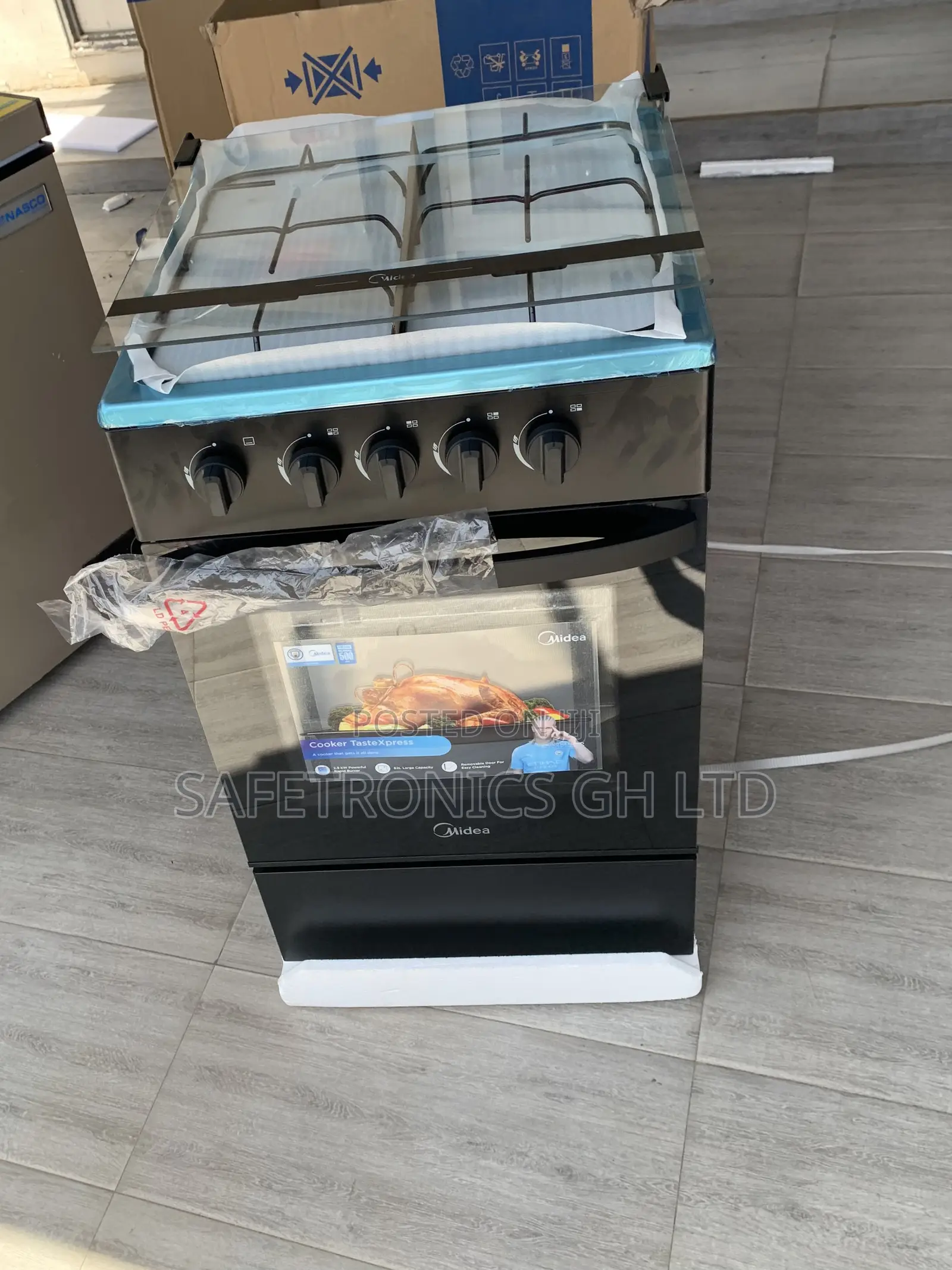 Premium Sleek Midea 4-Burner Gas Cooker Oven With Grill