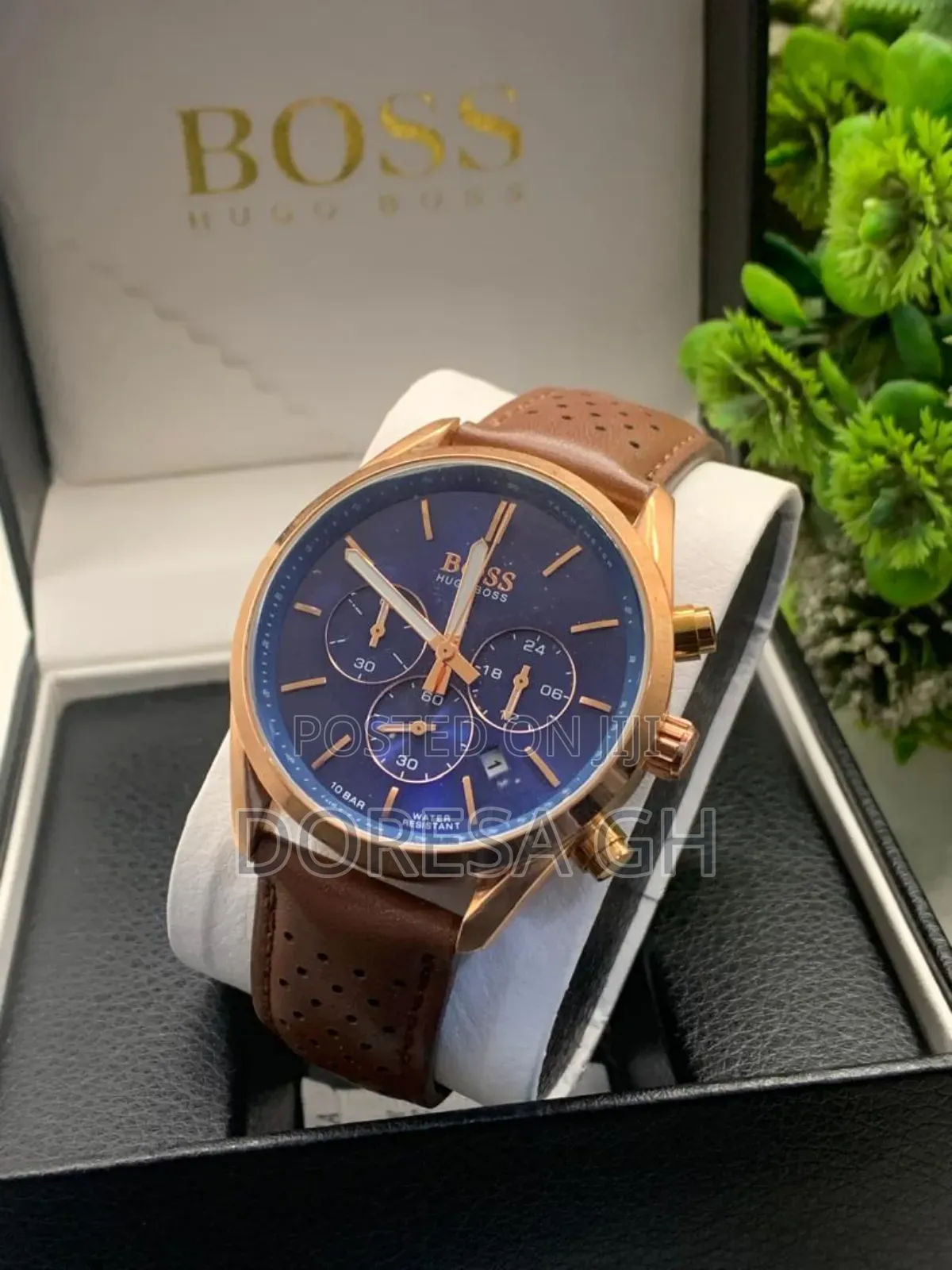 Boss Hugo Boss Chronograph Leather Watch for Men – Classic Wristwatch