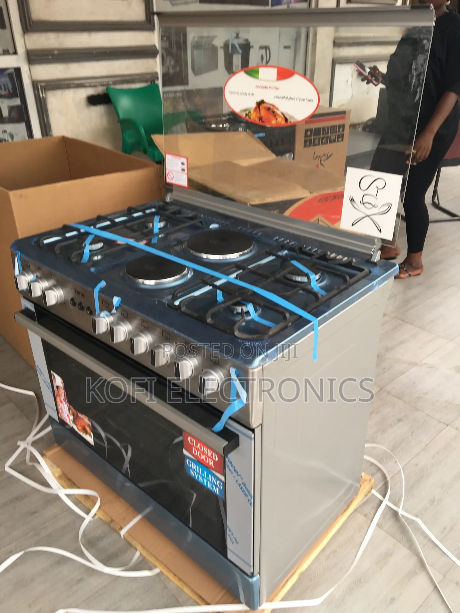 Cook Multiple Dishes on Ferre 90x60cm 4Gas+2Electric Burner