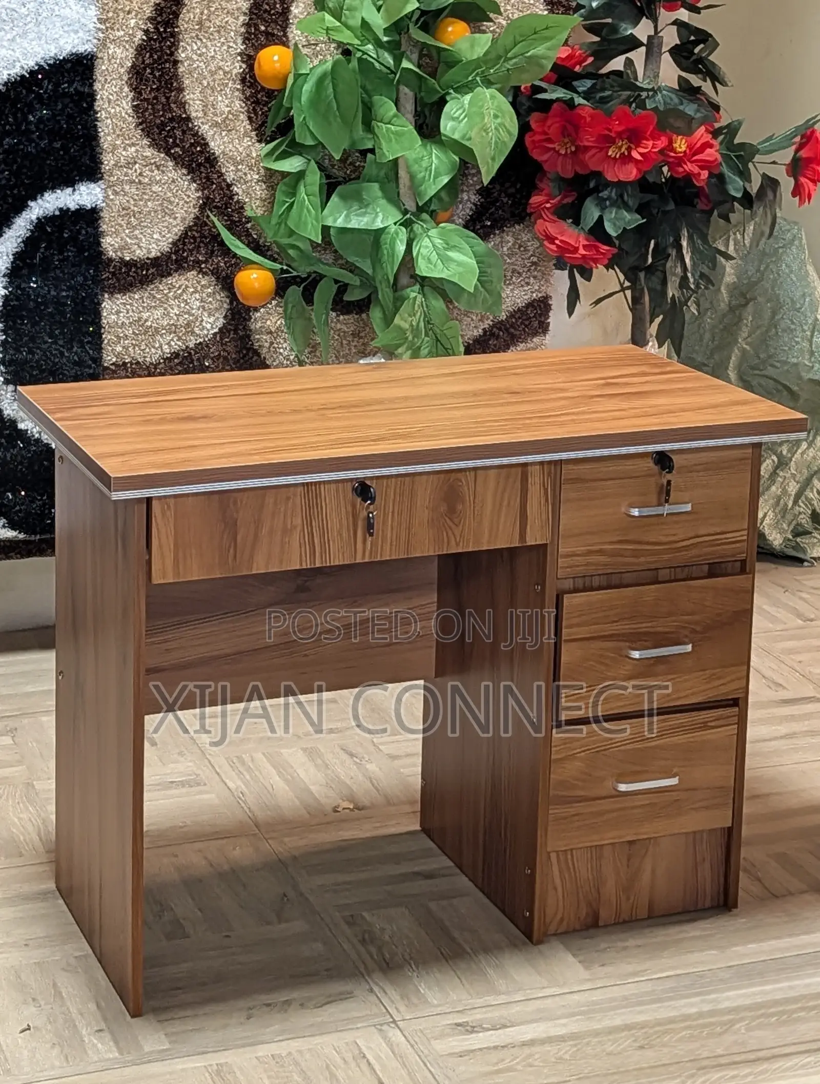 Office Desk With 3 Lockable Drawers – Computer/Study Table