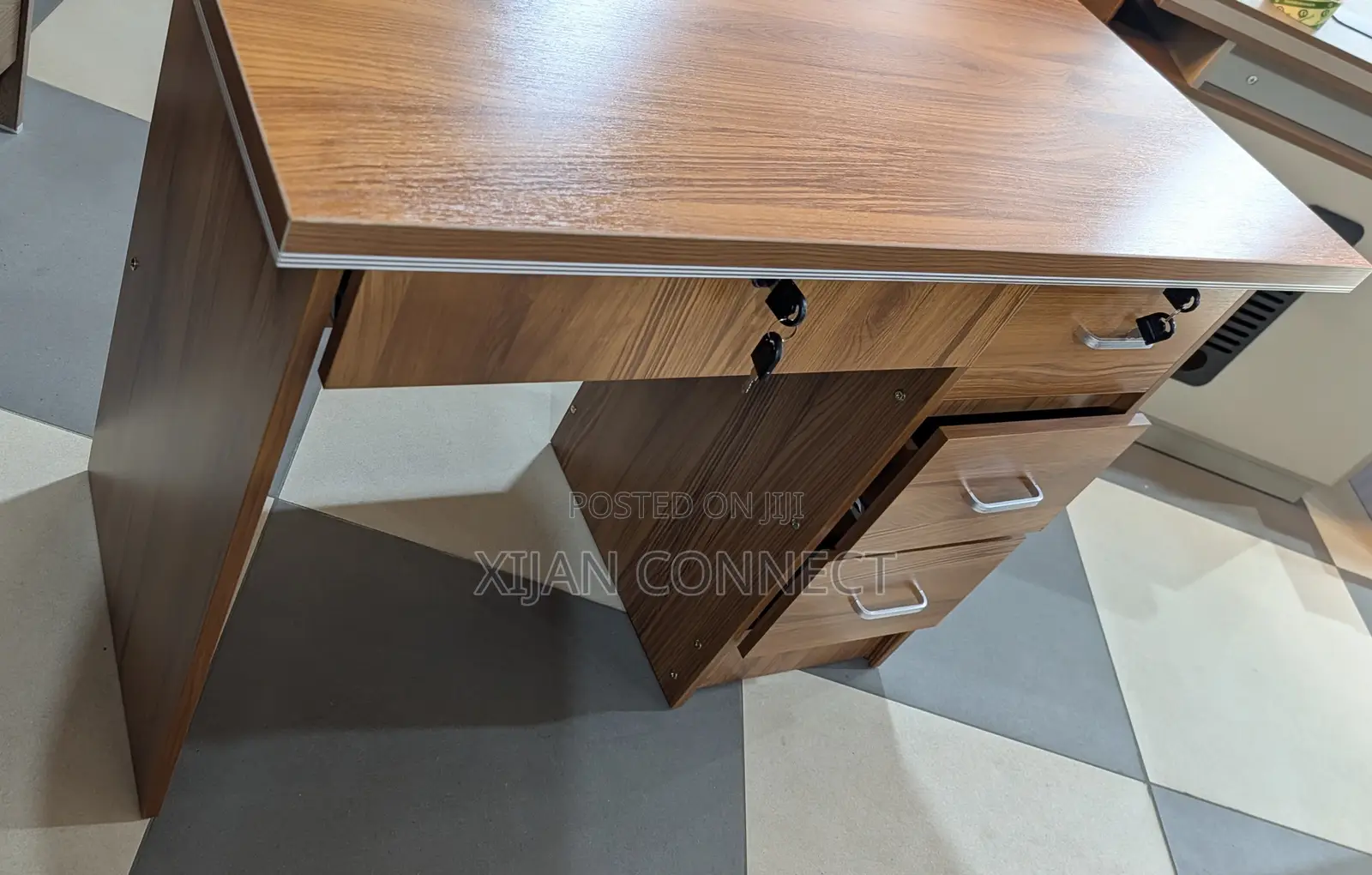 Office Desk With 3 Lockable Drawers – Computer/Study Table