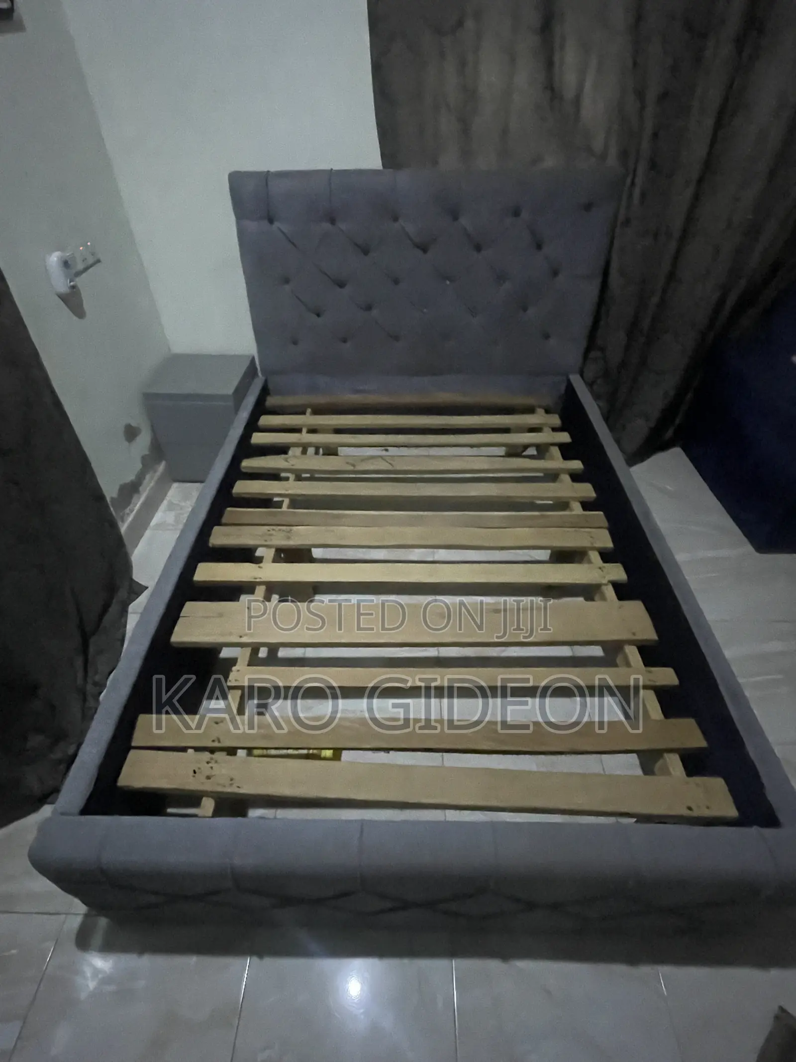 Double Size Bed Frame With Side Drawer