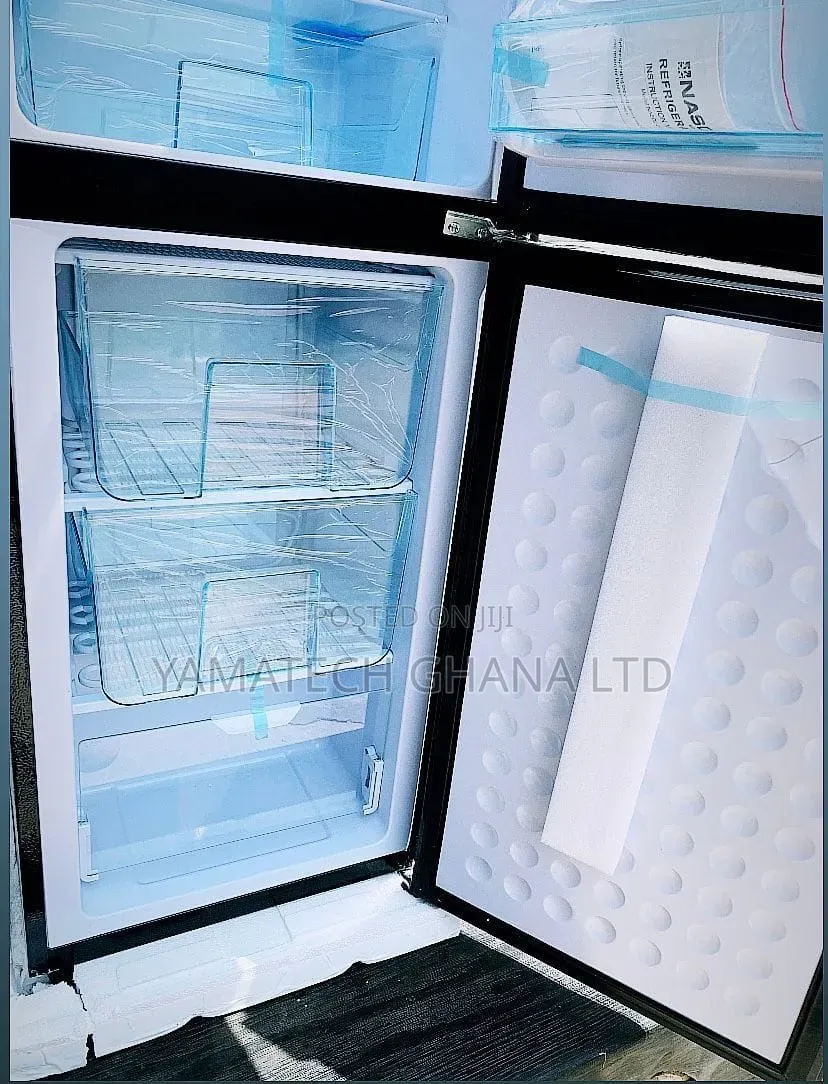 Nasco 196 Litre Modern Design Black Mirror Bottom Freezer Fridge