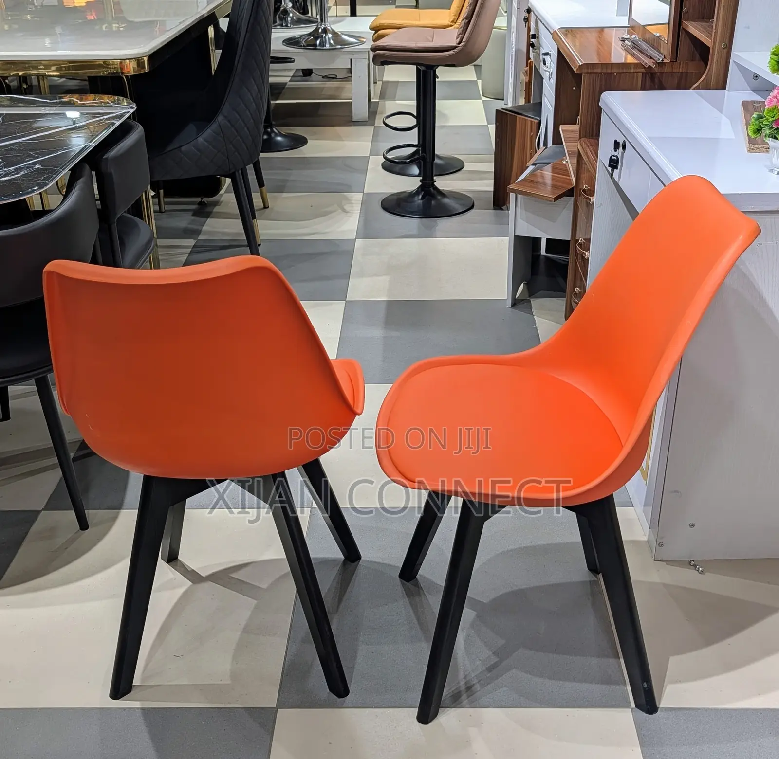 Modern Plastic Dining Chair With Cushion | Home, Office Café Chair