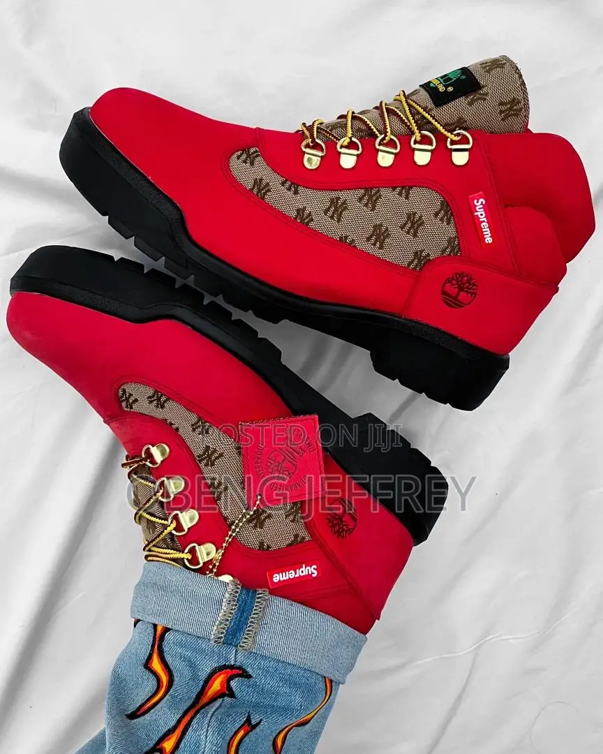 Original Supreme Timbeland Field Boots Red
