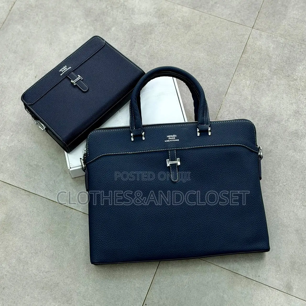 Hermès Men's Textured Leather Briefcase and Laptop Bag