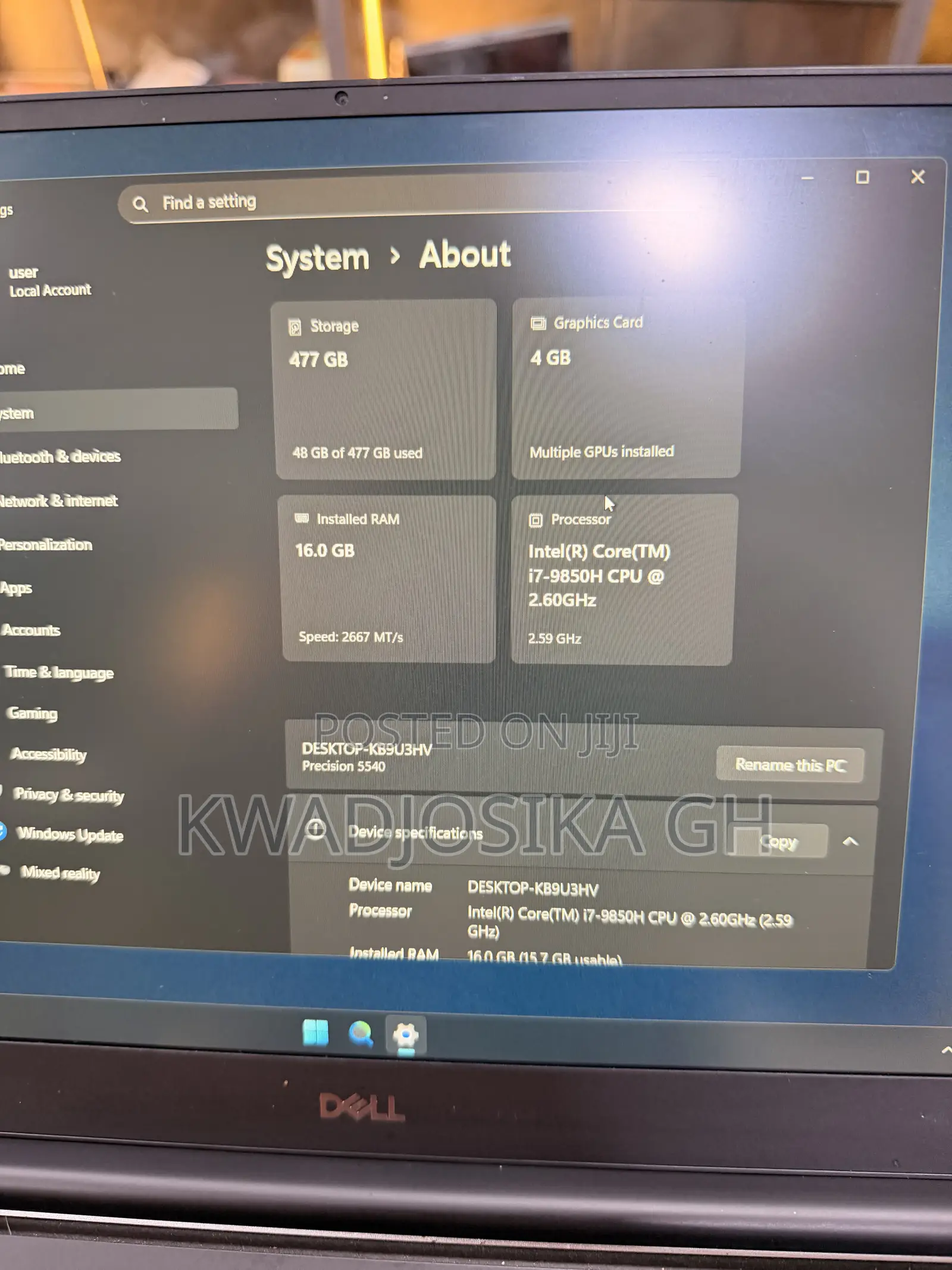 Laptop Dell Precision 15 5540 16GB Intel Core i7 SSD 512GB