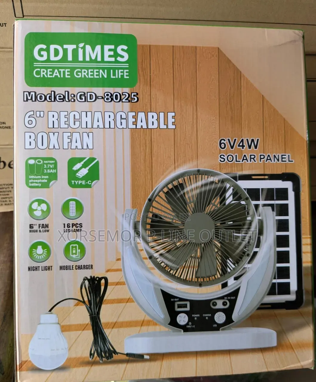 Desktop AC Rechargeable Fan