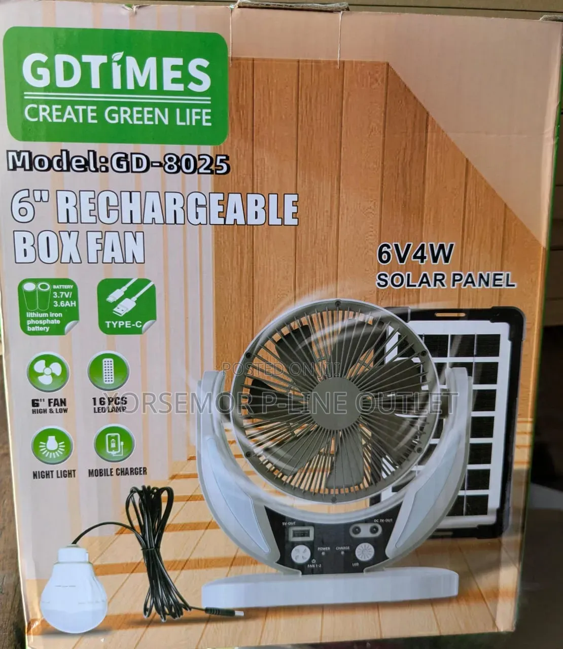 Desktop AC Rechargeable Fan
