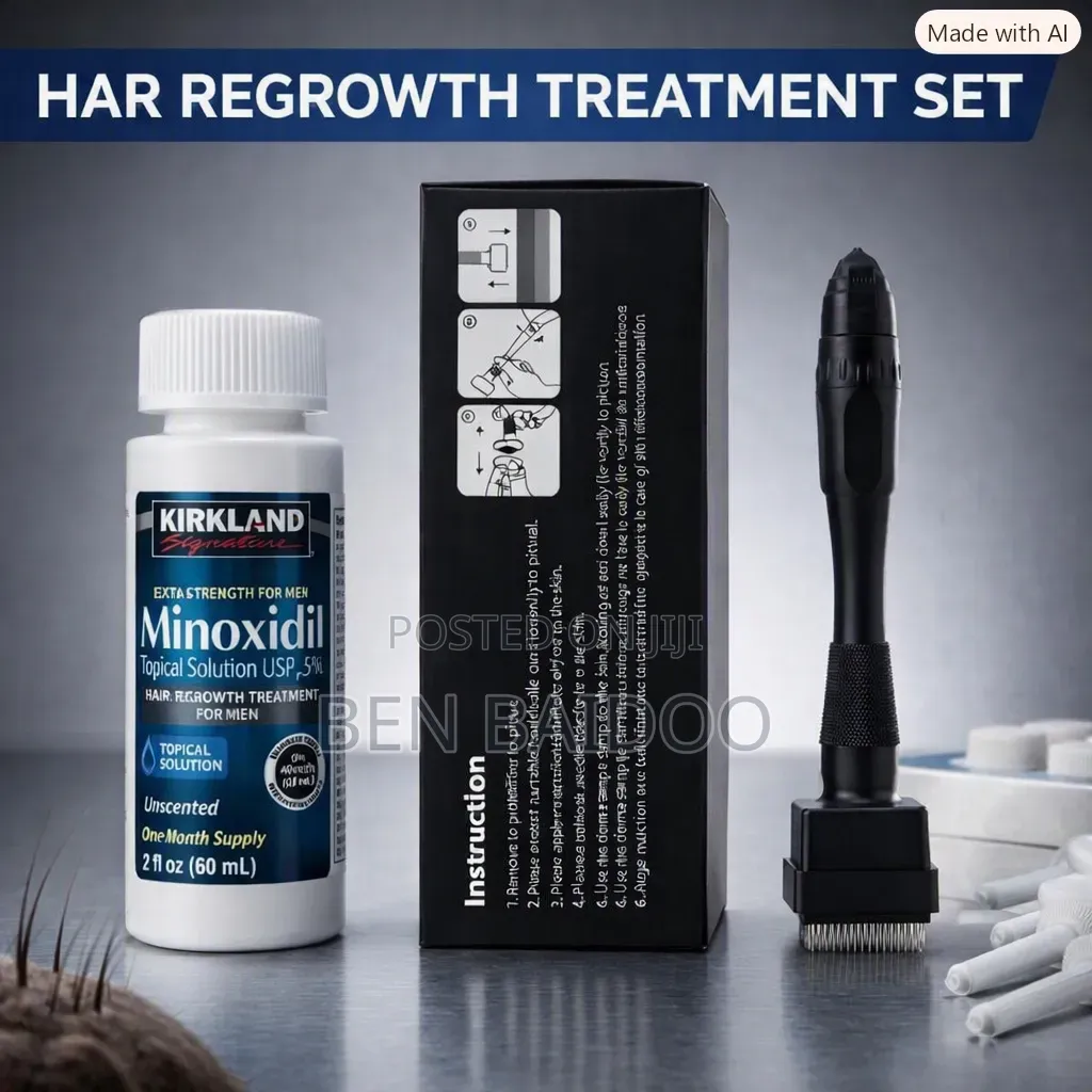 Kirkland Minoxidil and Derma Stamp (Active Hair Growth Results)
