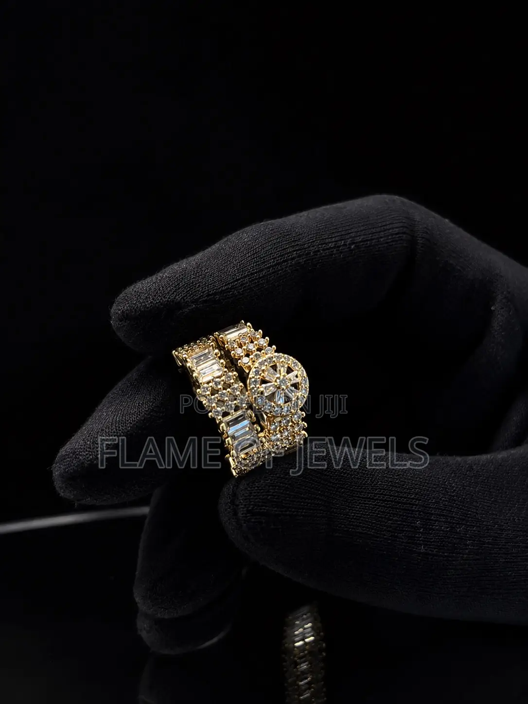 Royal Crown Multi Stone Wedding Ring Set