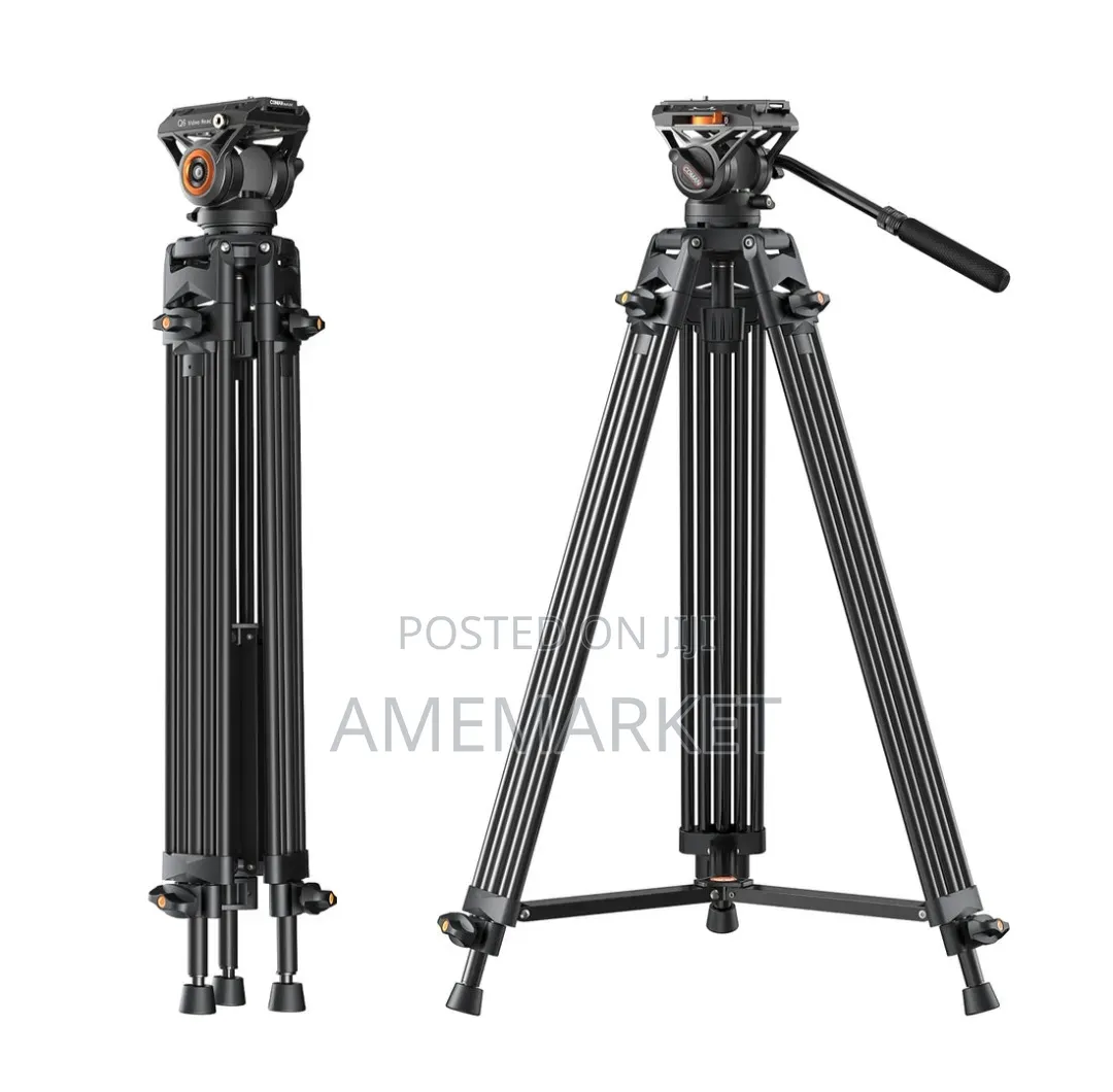 Professional Heavy-Duty Video Tripod With Fluid Head – 1.8m