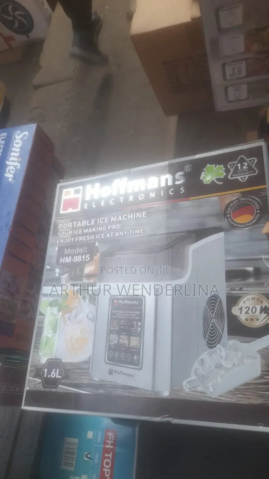 Hoffmans 1.6L Portable Ice Maker: Fresh, Crisp Ice in Minutes