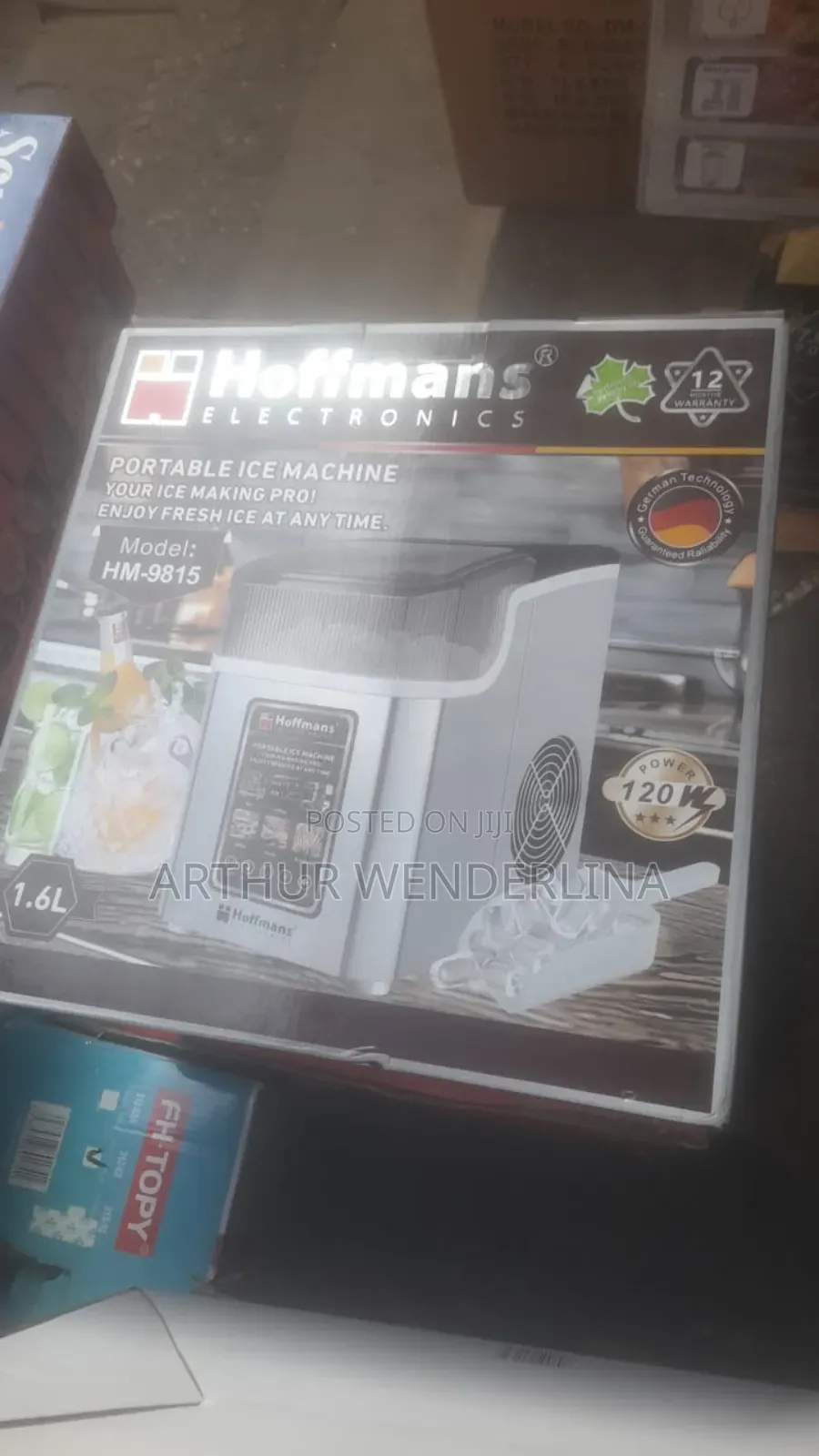 Hoffmans 1.6L Portable Ice Maker: Fresh, Crisp Ice in Minutes