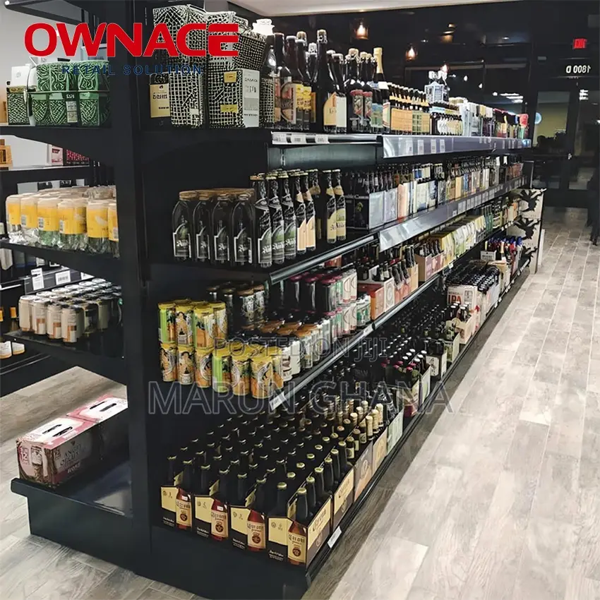 Commercial Supermarket Display Racks Pharmacy Gondola Shelving Units