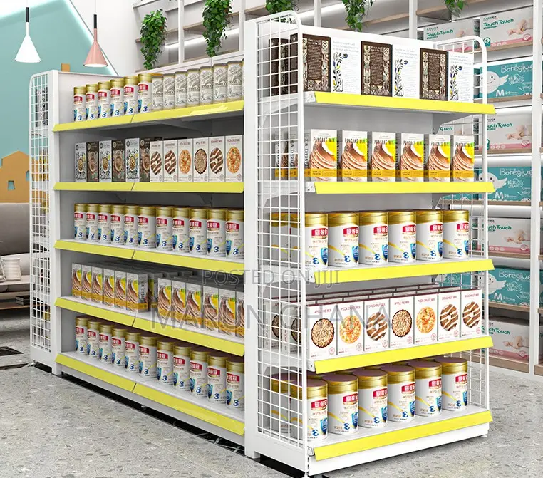 Commercial Supermarket Display Racks Pharmacy Gondola Shelving Units
