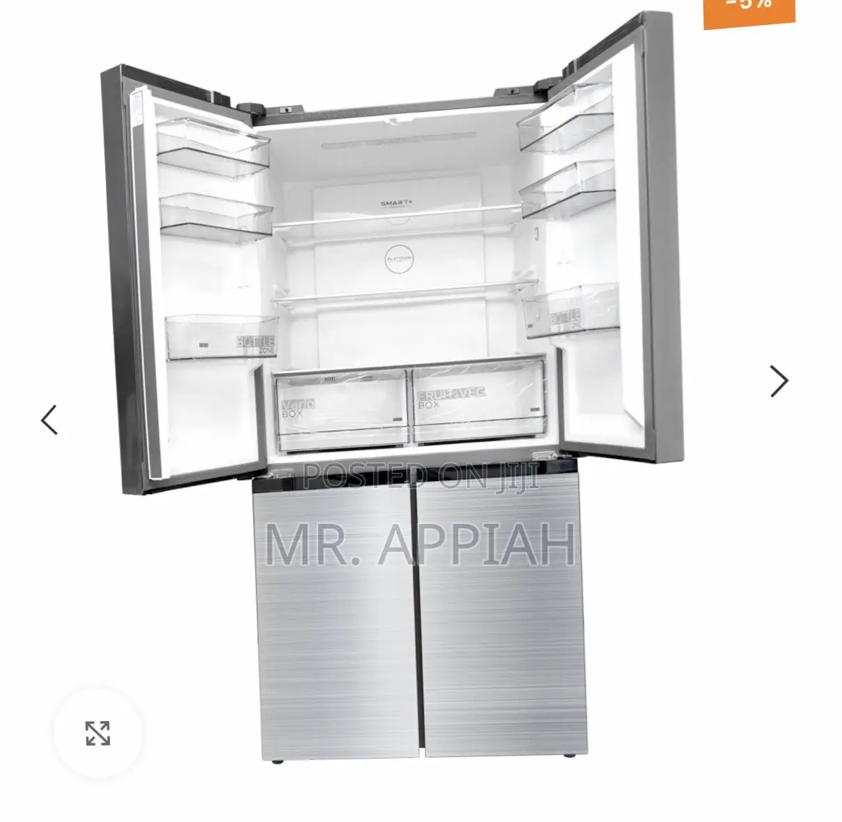 Extremely Cooling Midea 474L Side by Side Fridge(Gray) 