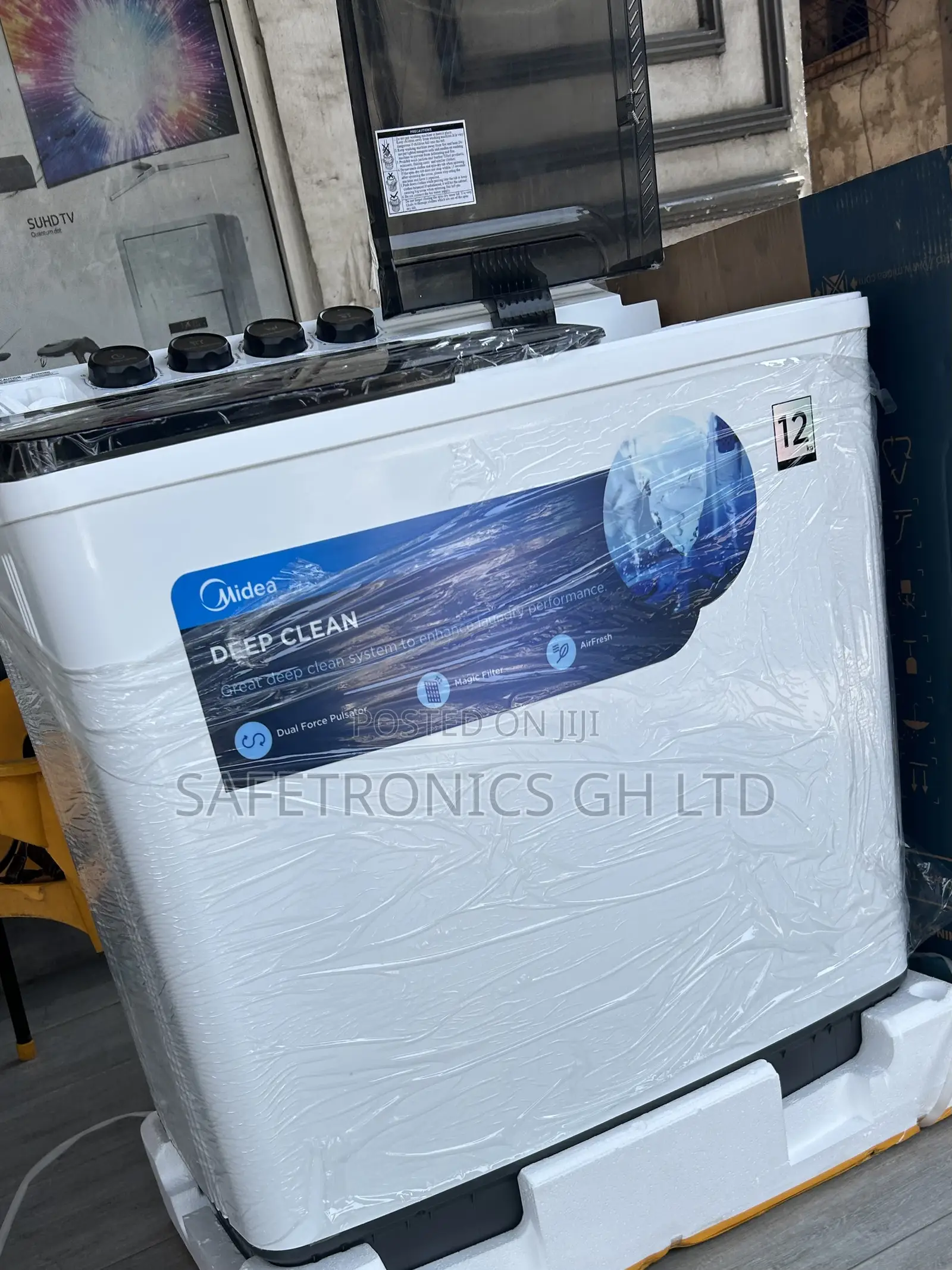 Accurate White Midea 12kg Semi Auto Twin Tub Washing Machine