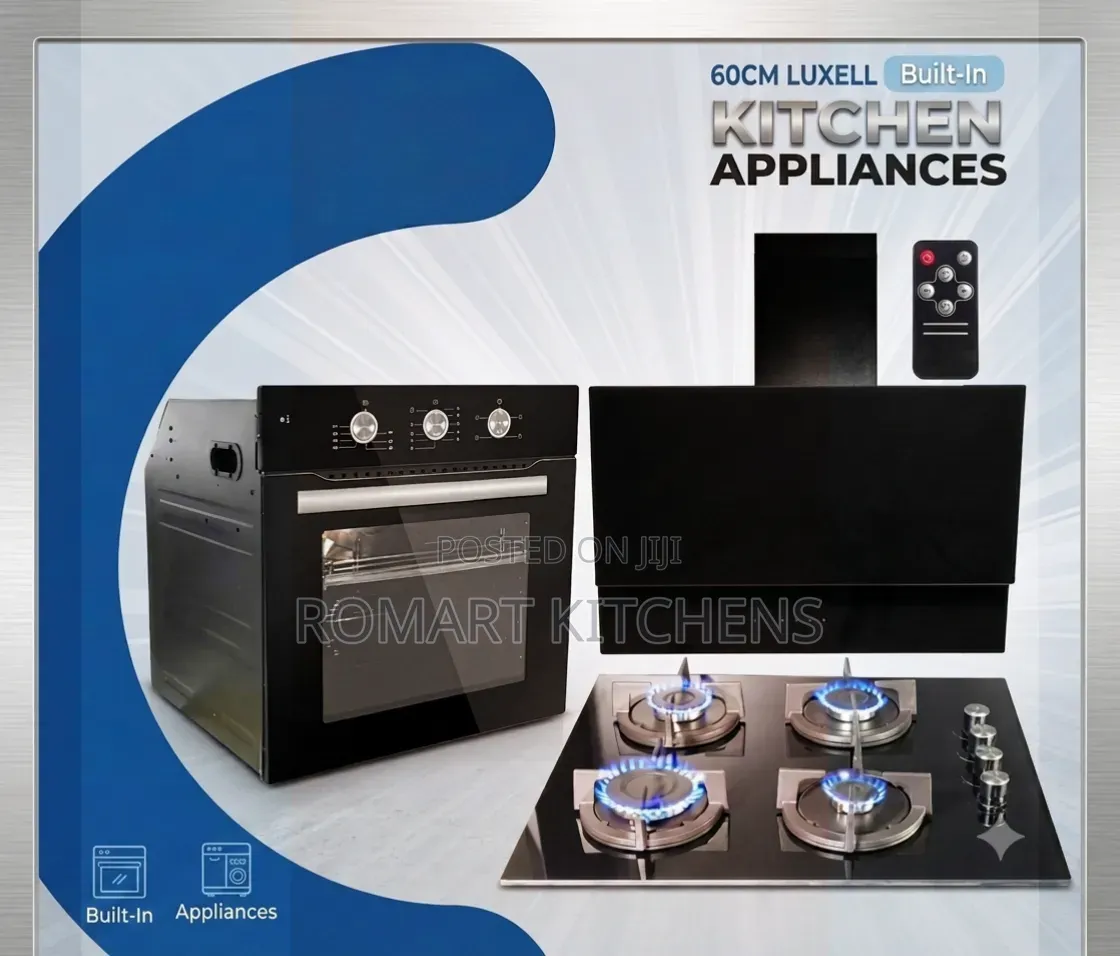 Top Turkish 60cm Inbuilt Glass Set. Oven, Burner and Heat Extractor