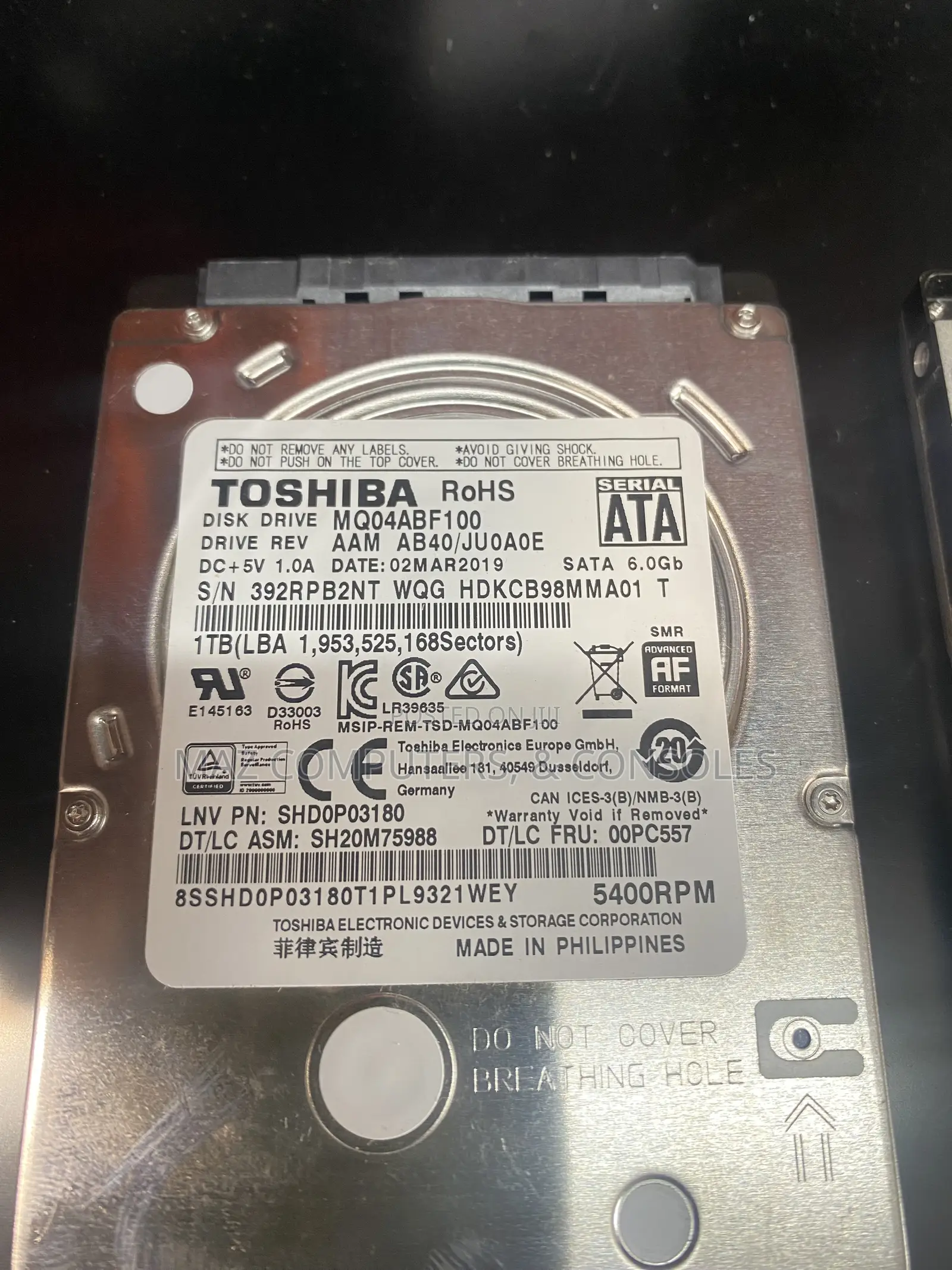 1TB Laptop Hard Disk Drive ( Toshiba