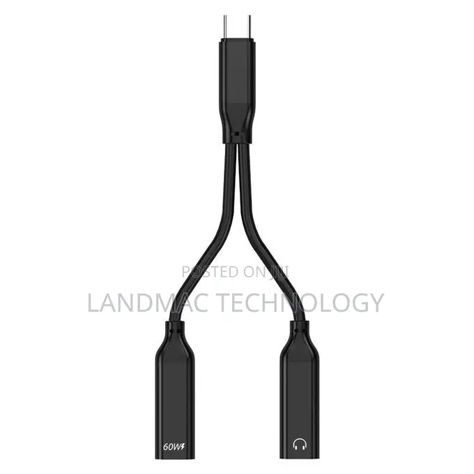 2-in-1 USB-C Earphone + Charging Adapter for 3.5mm