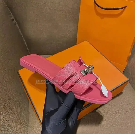 Hermes Women's Two-Tone H-Strap Flat Sandals With Buckle