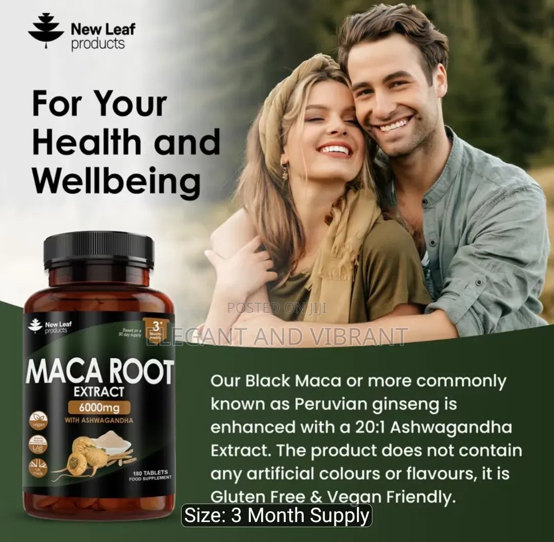 Maca Root With KSM-66 Ashwagandha and Geinseng 6000mg 180 Capsules
