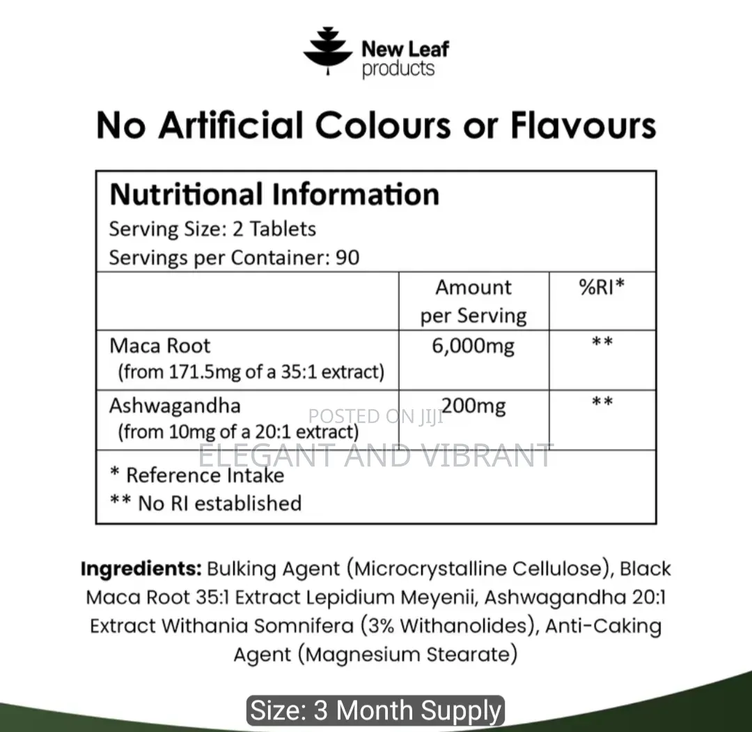 Maca Root With KSM-66 Ashwagandha and Geinseng 6000mg 180 Capsules