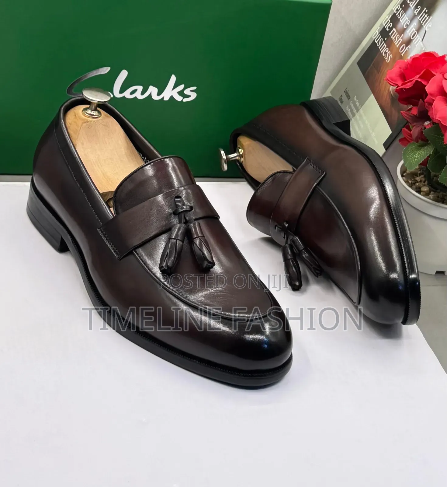 Coffee Brown Men's Leather Clark's Ring My Bell Shoes