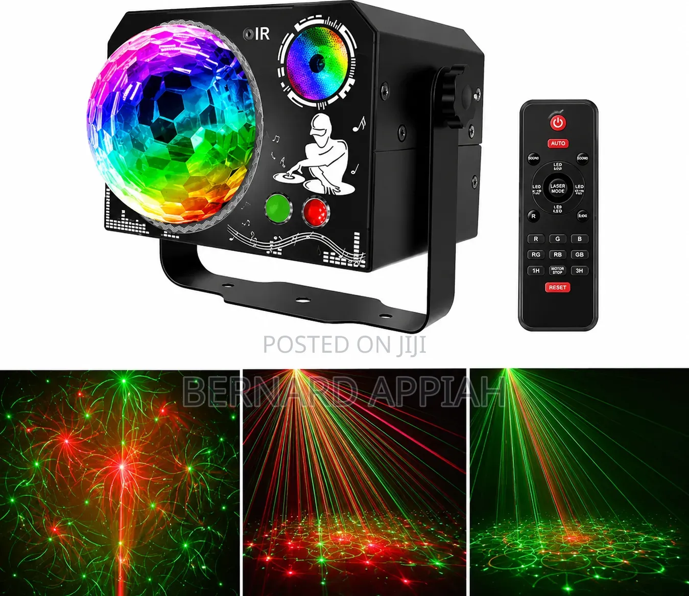 RGB LED Disco Ball Laser Party Light Projector With Remote Control