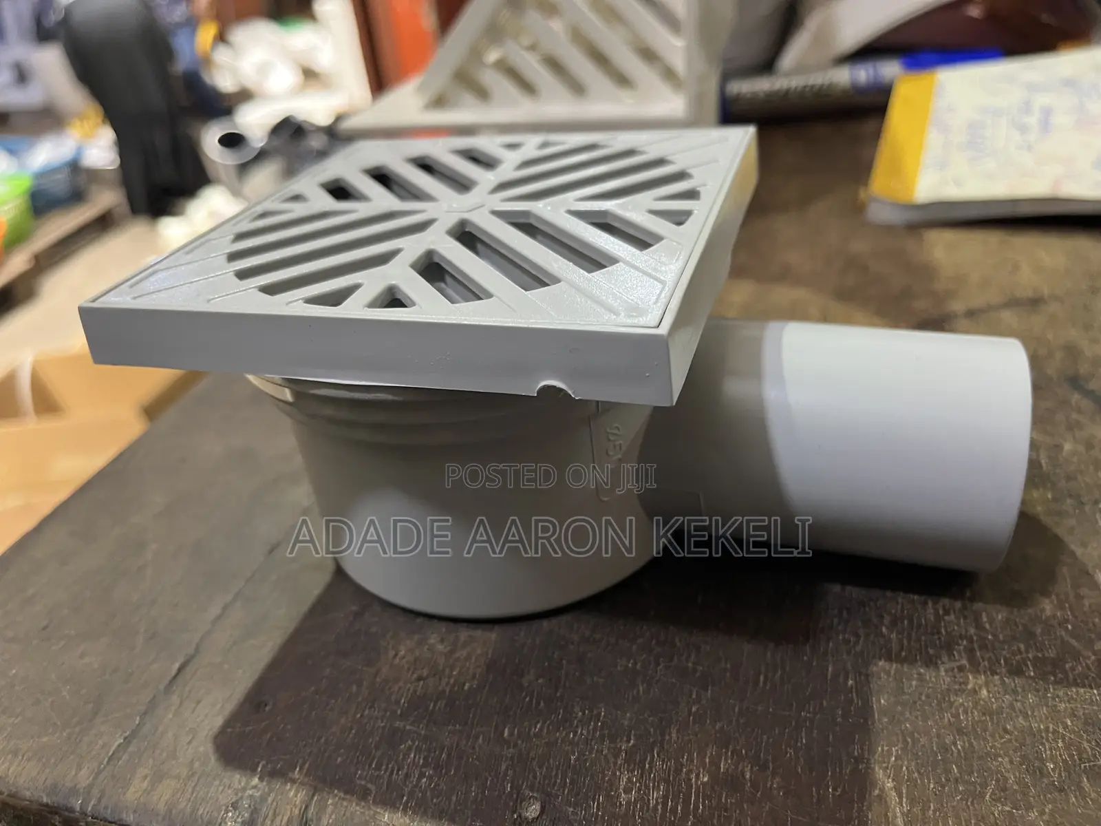 Side-Outlet PVC Floor Drain / Low-Profile Square Waste Drain
