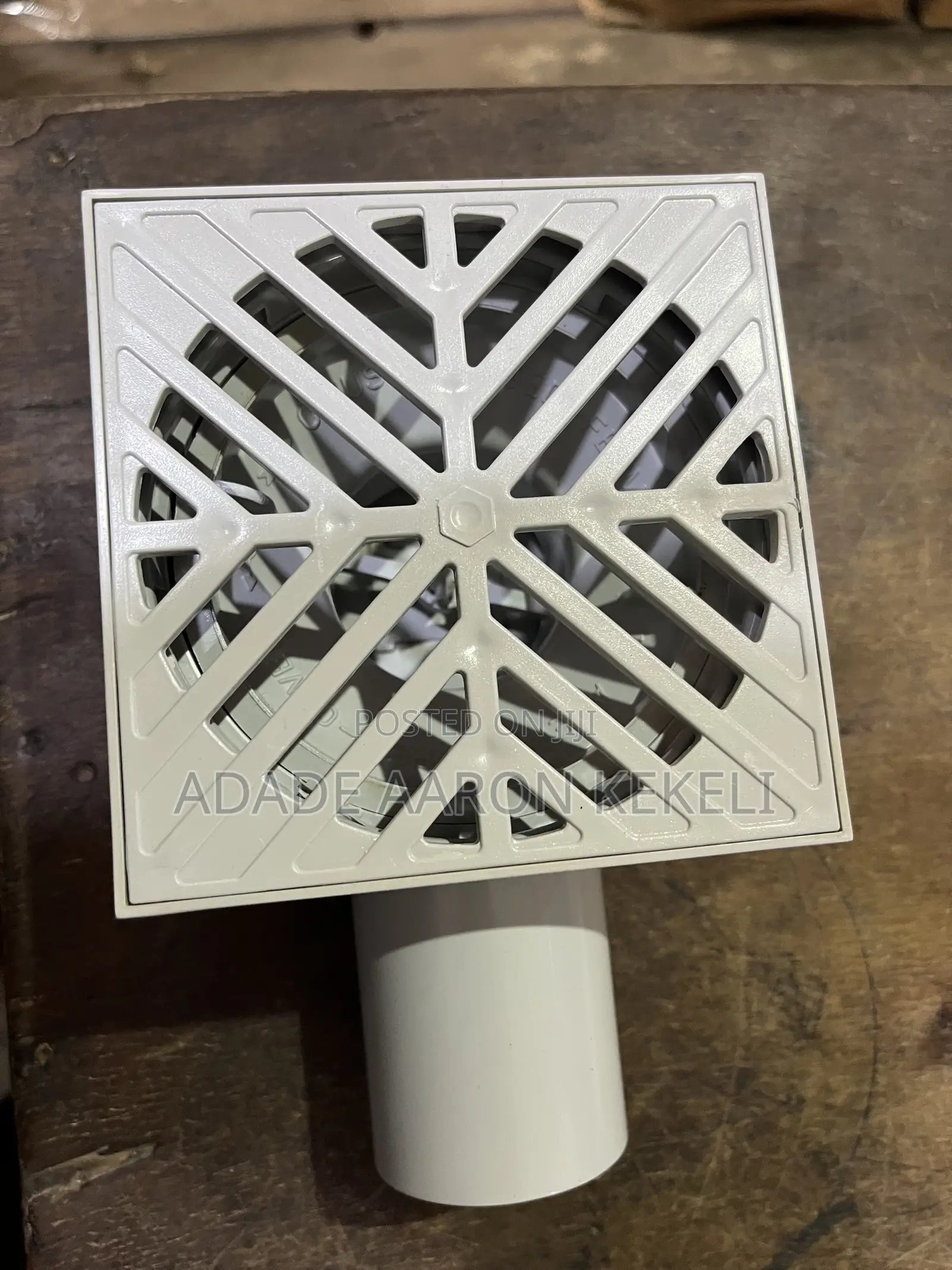Side-Outlet PVC Floor Drain / Low-Profile Square Waste Drain