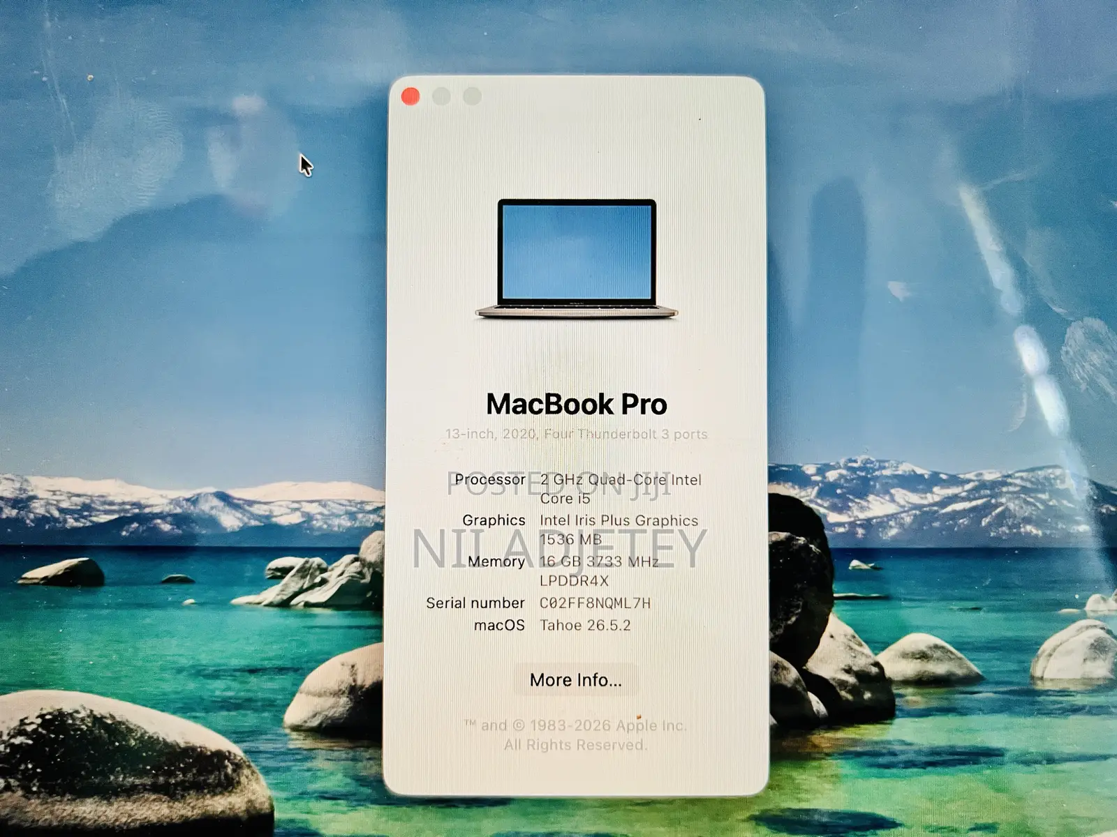 Laptop Apple MacBook Pro 16GB Intel Core i5 SSD 500GB