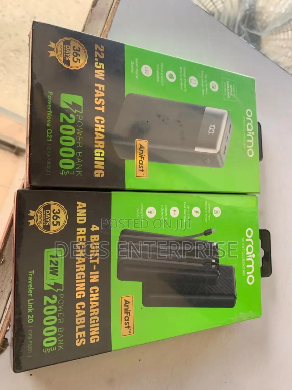 Oraimo 20000mAh Fast Charging Bank With LED Display