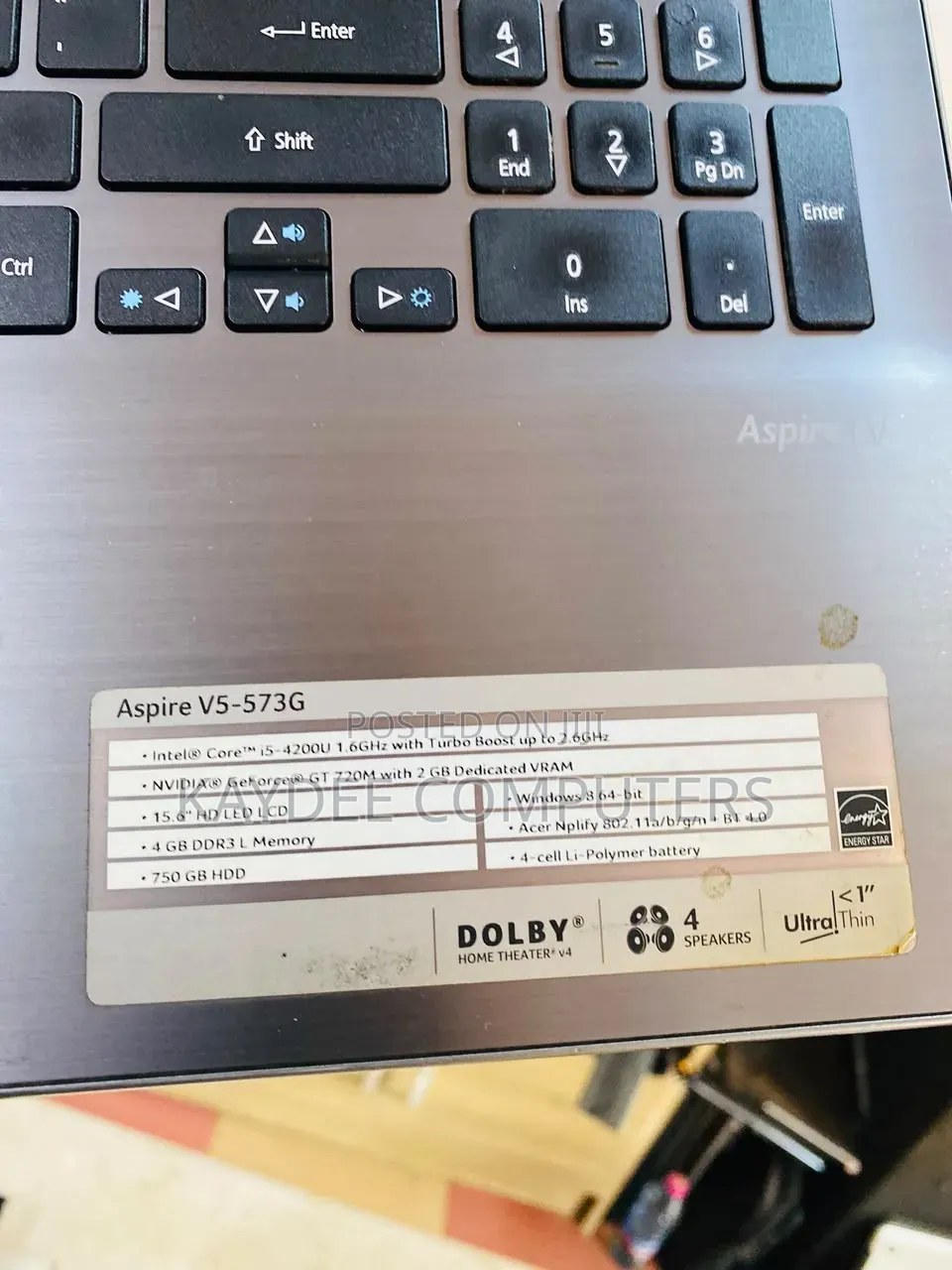 Laptop Acer Aspire V5 8GB Intel Core i7 HDD 750GB