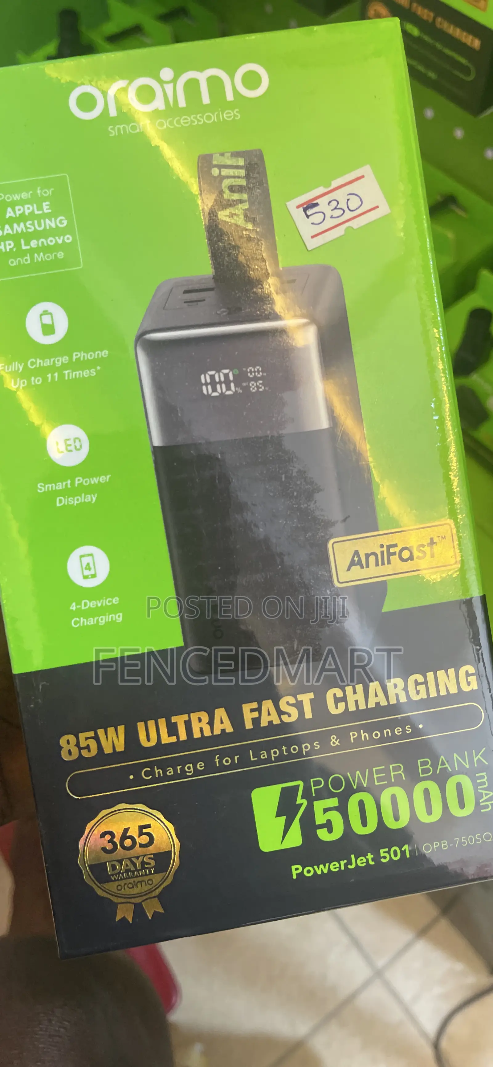 Oraimo PowerJet 501 50000mAh 85W Fast Charging Power Bank