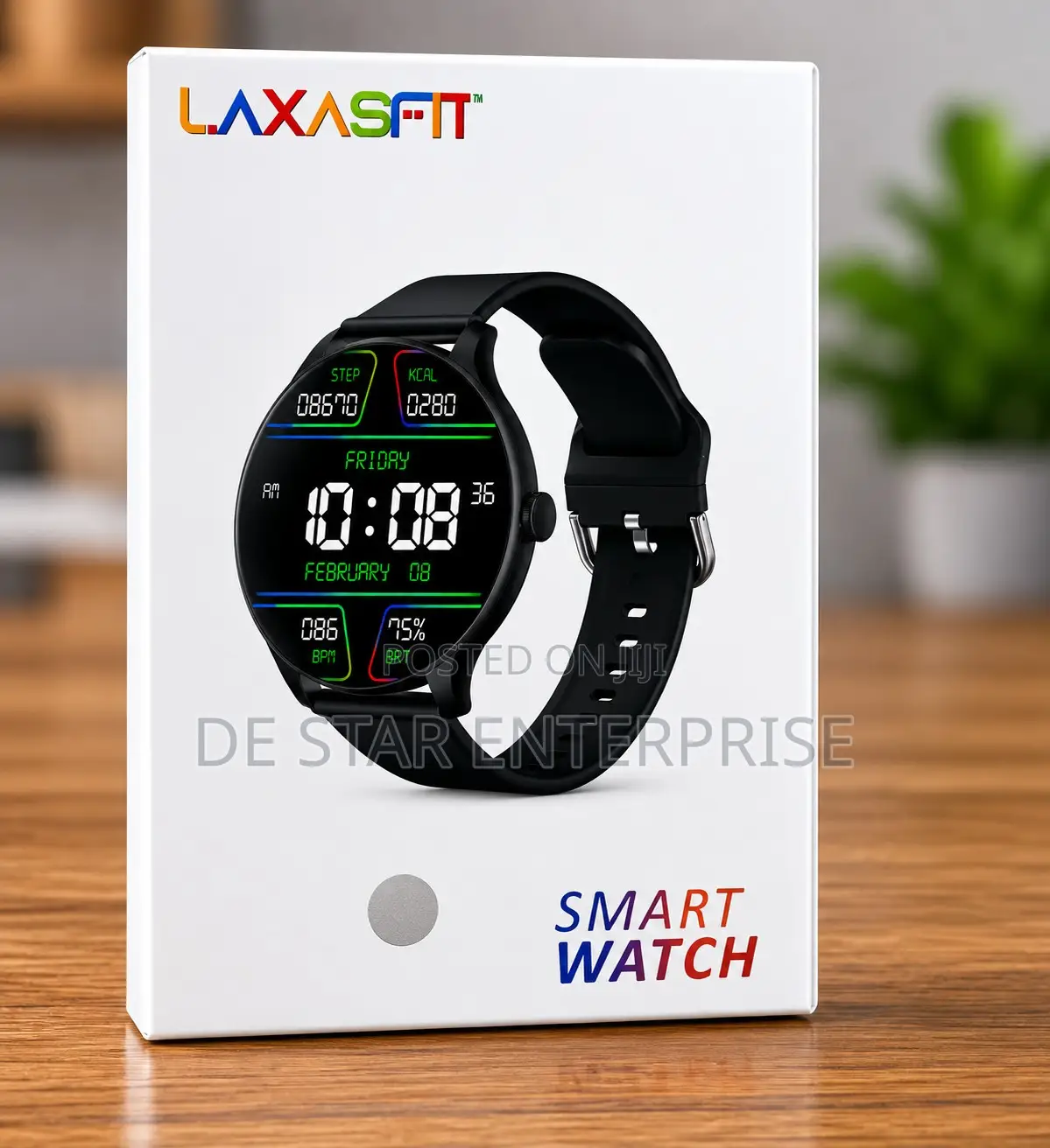 Round HD Smart Watch – Fitness Tracker for Men Women