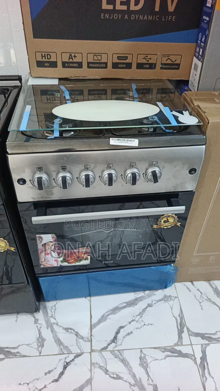 Ferre 60x60 4 Burner Gas Cooker Oven and Grill Roaster