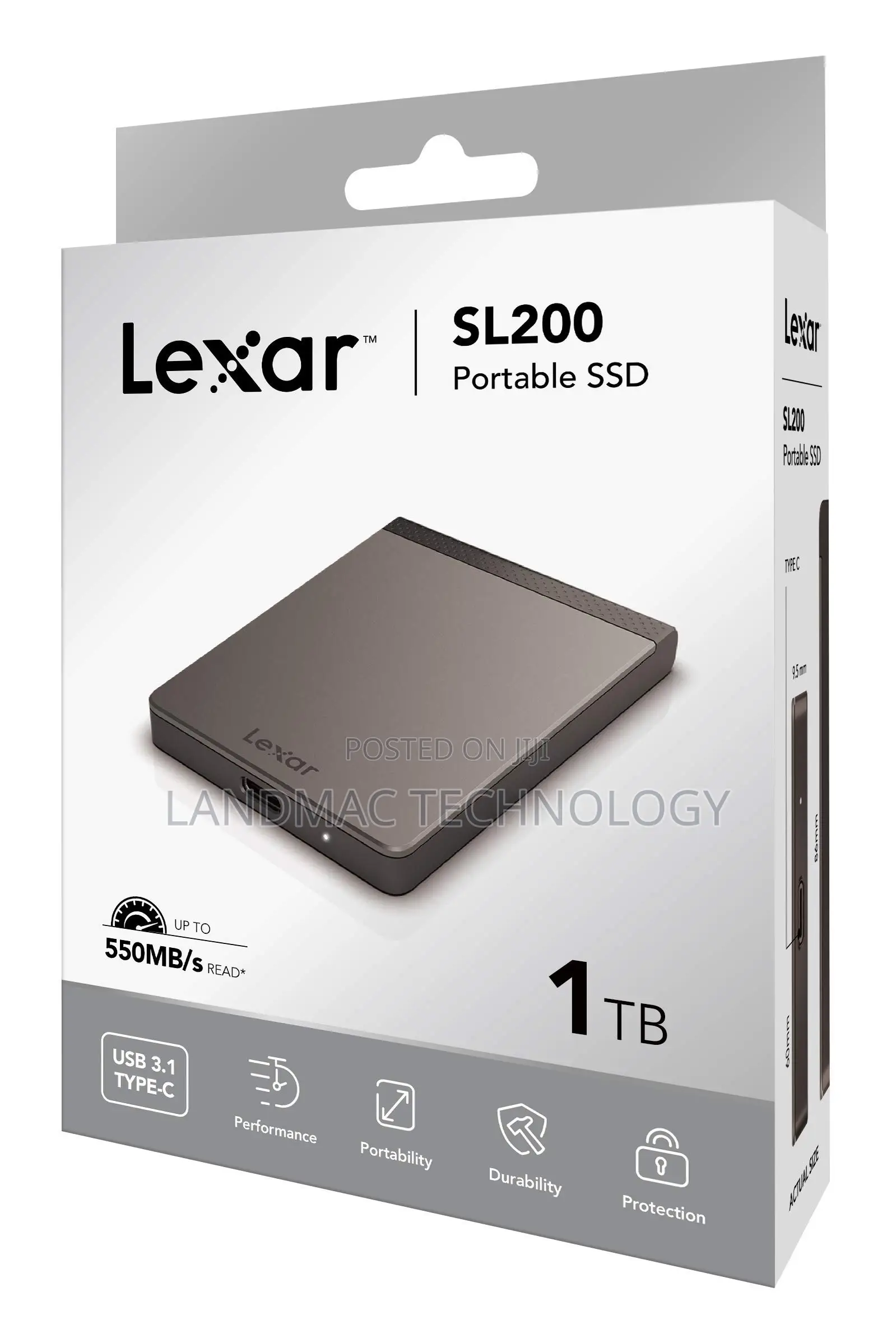 Lexar SL200 External SSD, 1 TB Maximum Read Speed 550mb/S