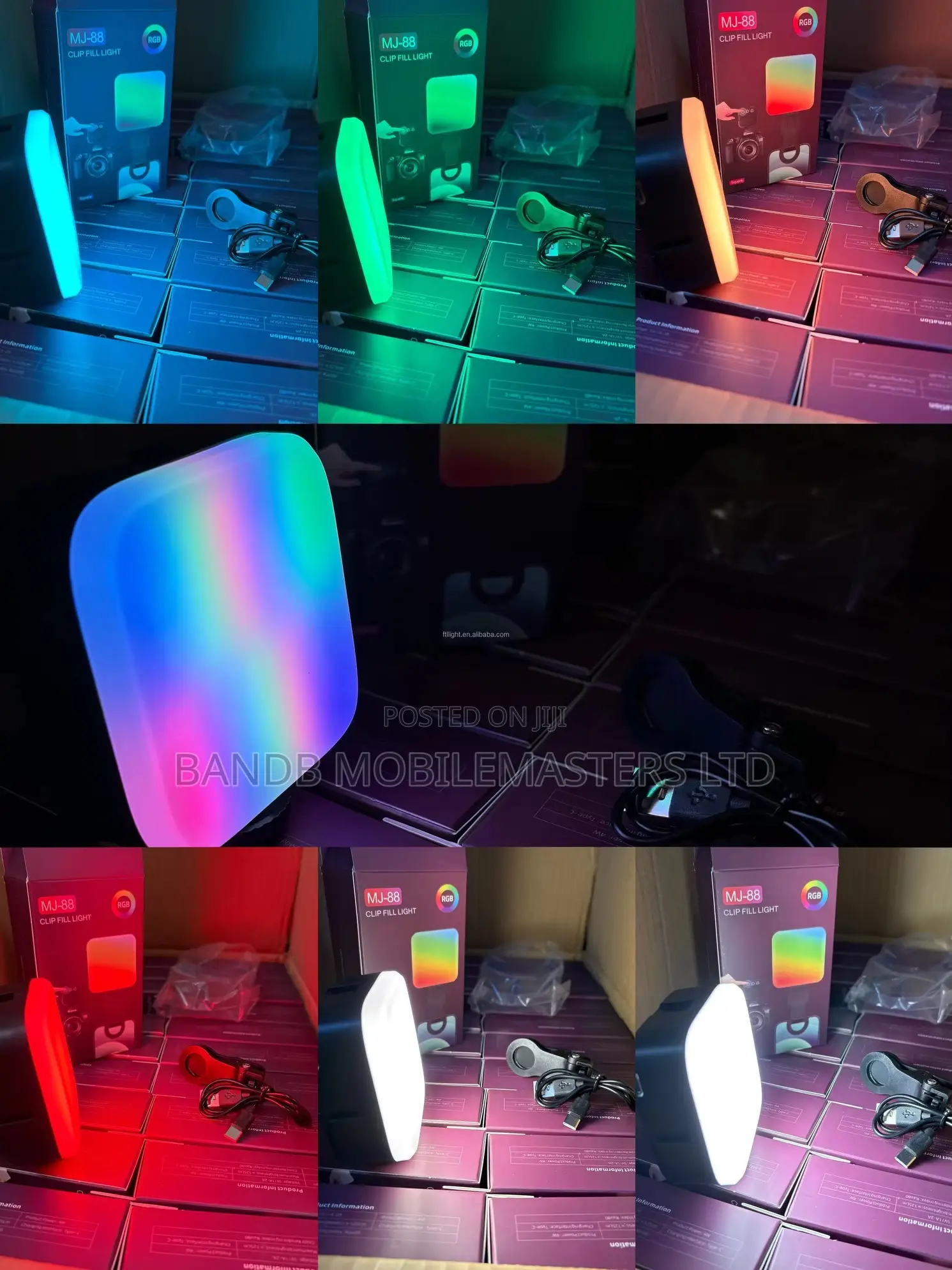 MJ-88 RGB Clip Light Rechargeable LED Video Light for Phone Camera
